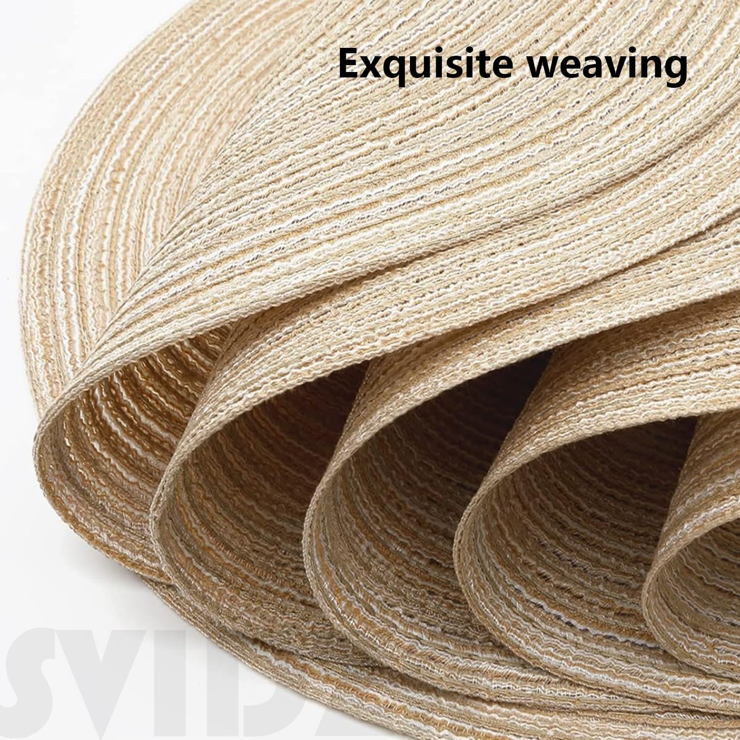 Round Placemats Set of 6, Washable round Braided Place Mats, Suitable for Kitchen Dining Tables, 15" Heat Resistant Table Mats - Beige - Beige image number 5