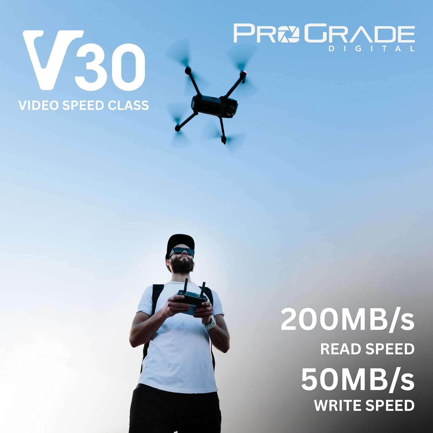 Prograde Digital Microsd Memory Card - V30 Microsd Card for DSLR and Action Cameras - High Speed Transfer of Files & Large Storage - up to 200Mb/S Read Speed (256GB) image number 2