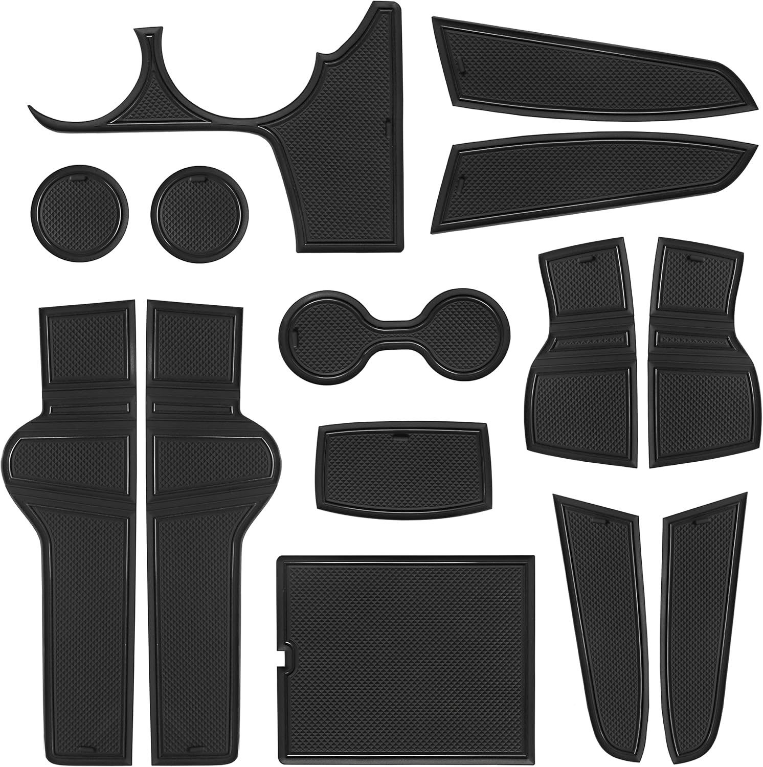 SENSHINE Customized Liners for Kia Sportage Accessories 2023 Hybrid Cup Holder Insert Liner Center Console Liner Glove Box Mats Inserts Non-Slip Mats Pad 14-PC Set (Blue Trim)