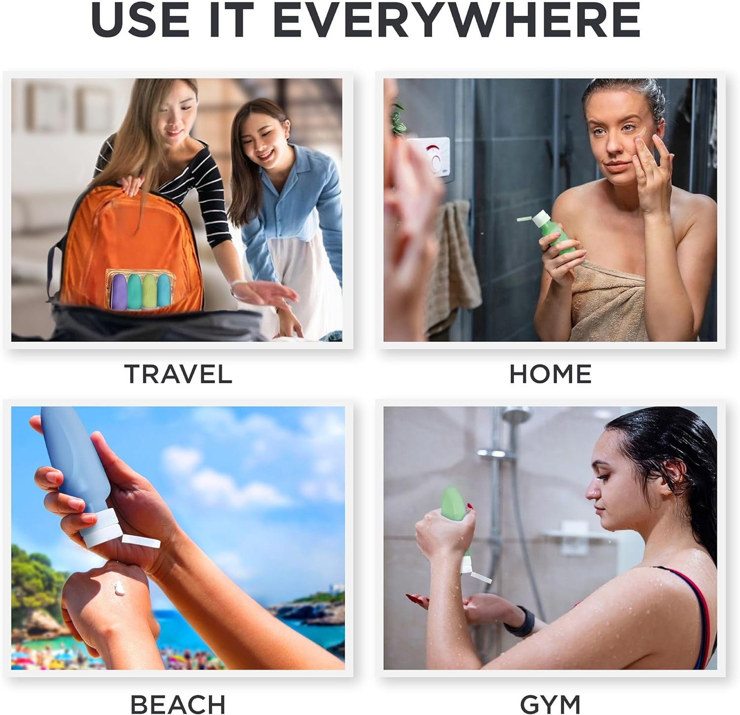 Dot&Dot Leak Proof Travel Bottles for Toiletries - TSA Approved Travel Shampoo Bottles - 3Oz Travel Shampoo and Conditioner Bottles - Travel Size Toiletries - 3 Oz Silicone Travel Bottles with Labels, image number 4