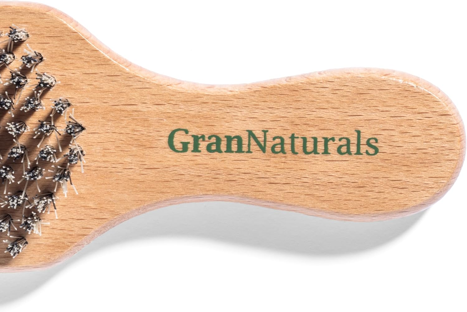 Grannaturals Hard Bristle Slick Back Hair Brush for Men & Women with Thick Curly Hair - Stiff Reinforced Nylon Small Hairbrush for Smoothing, Waves, Beard, Fades, Locs, Dreads