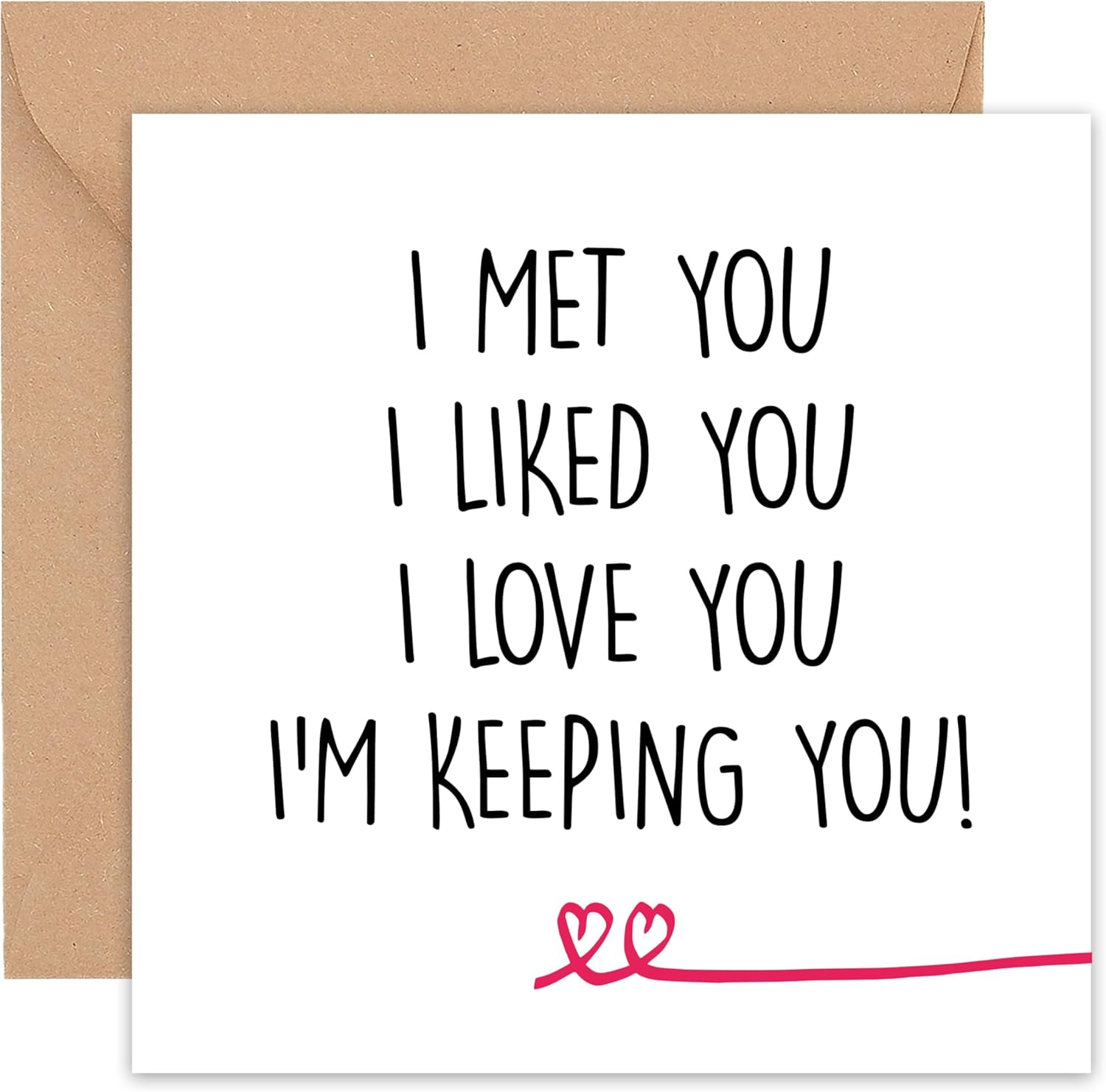 Happy Wedding Anniversary Cards | Valentines Cute Funny Card | for Wife Husband Girlfriend Boyfriend Him Her | Partner Gay LGBT Gift | Handcrafted | 1St 2Nd 3Rd 4Th 5Th Year Ruby Tin Golden | 6"