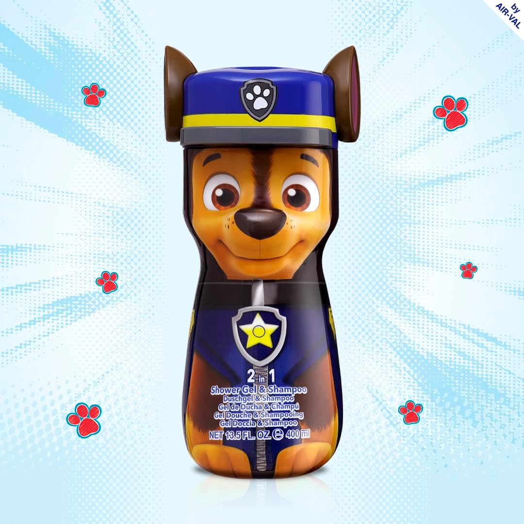 Paw Patrol 2-In-1 Shower Gel and Shampoo, Natural, Vegan and FSC Approved Shower Gel and Shampoo for Kids, 400 Ml