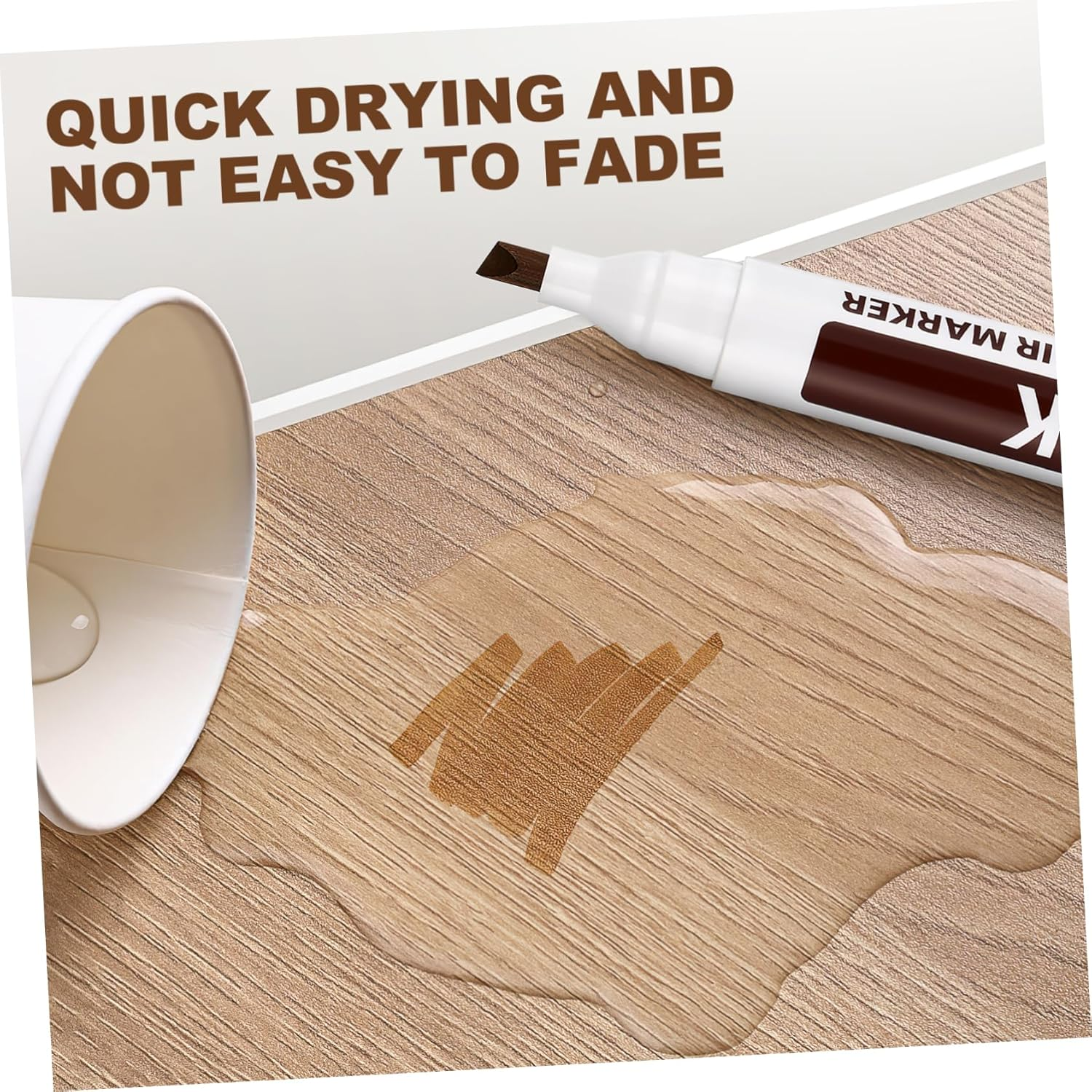 STOBOK 6Pcs Furniture Touch up Markers Wood Grain Repair Pens for Concealing Scratches and Blemishes Wooden Surfaces Quick-Drying Easy to Use Colors