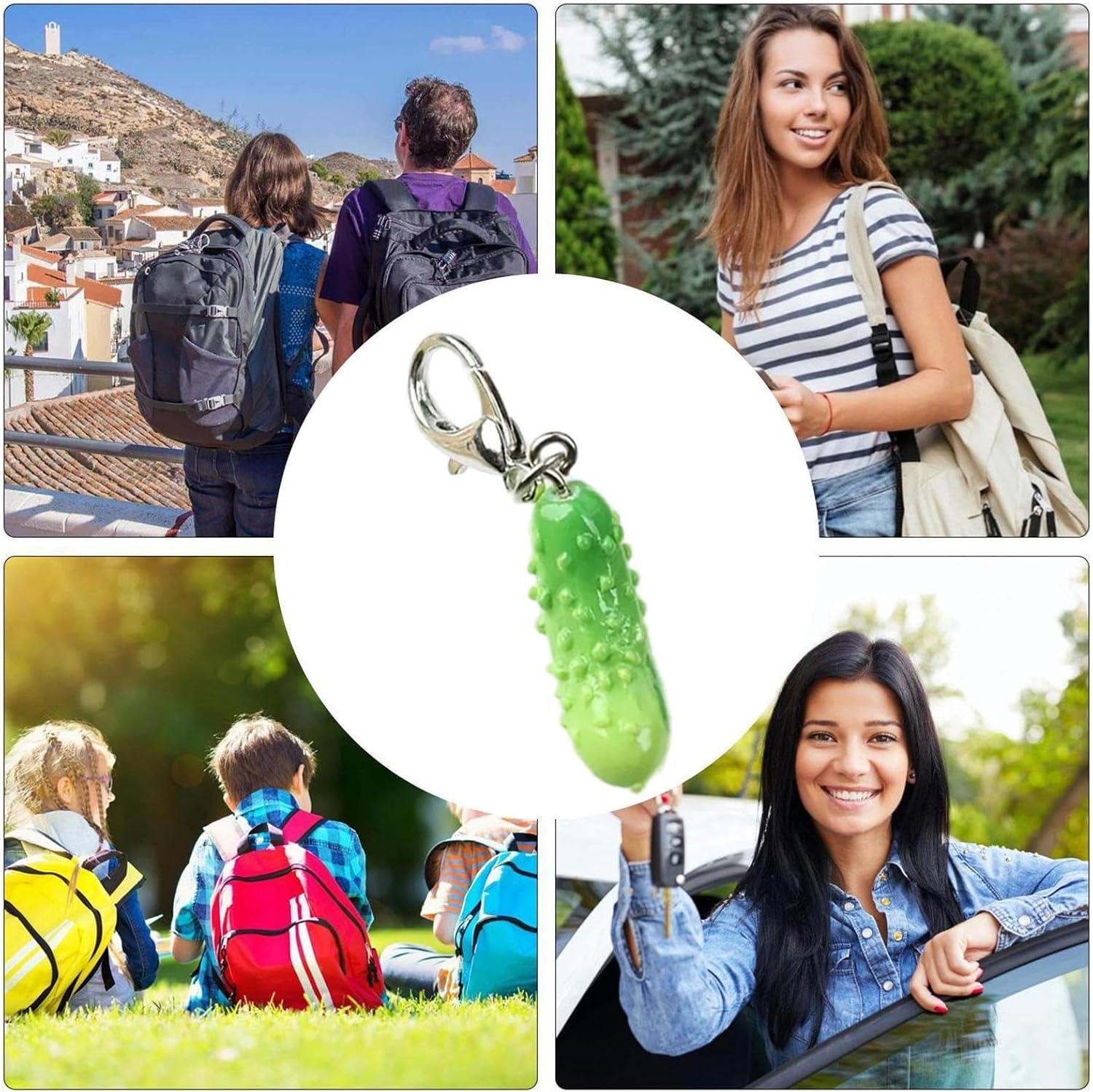 Cute Bag Charm - Cute Bag Charm Keychain Decoration | Cucumber Bag Charm Emotional Support for Men Women Positive Keychain Accessories Char image number 6