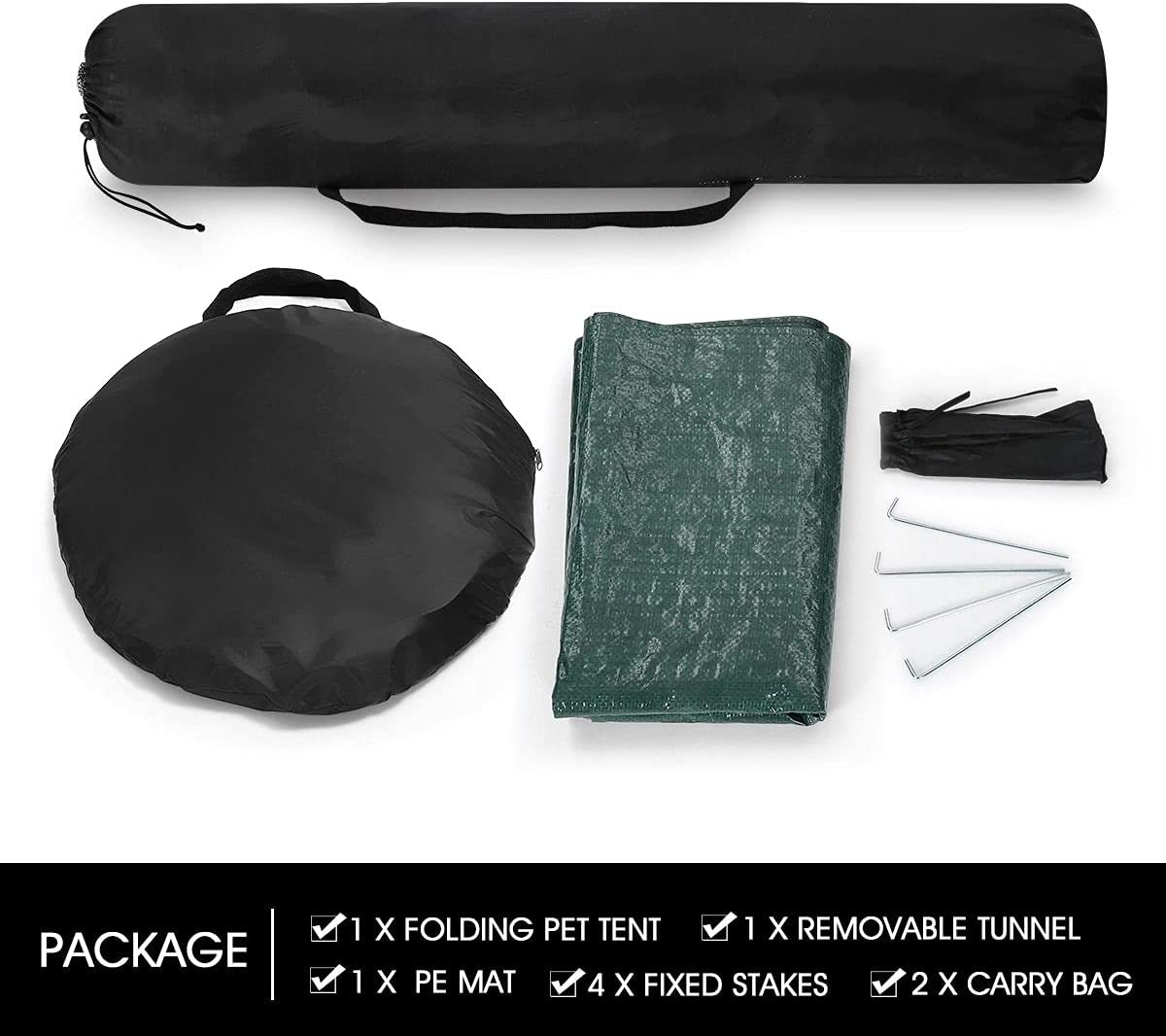 Pet Scene Pop-Up Pup Pet Tent Portable Cat Dog Camping Fence Enclosures Playpen Automatic with Tunnel Play for Dogs Cats Outdoor