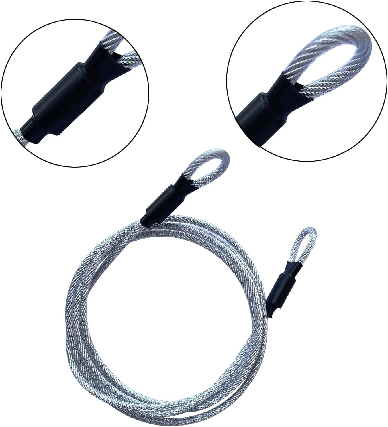 HENWUBEI Stainless Steel Safety Cable Lock, Outdoor Clothesline, Outdoor Travel Security Cable Lock, 200Cm 4Mm Braided Steel Coated Safety Cable Luggage Lock.