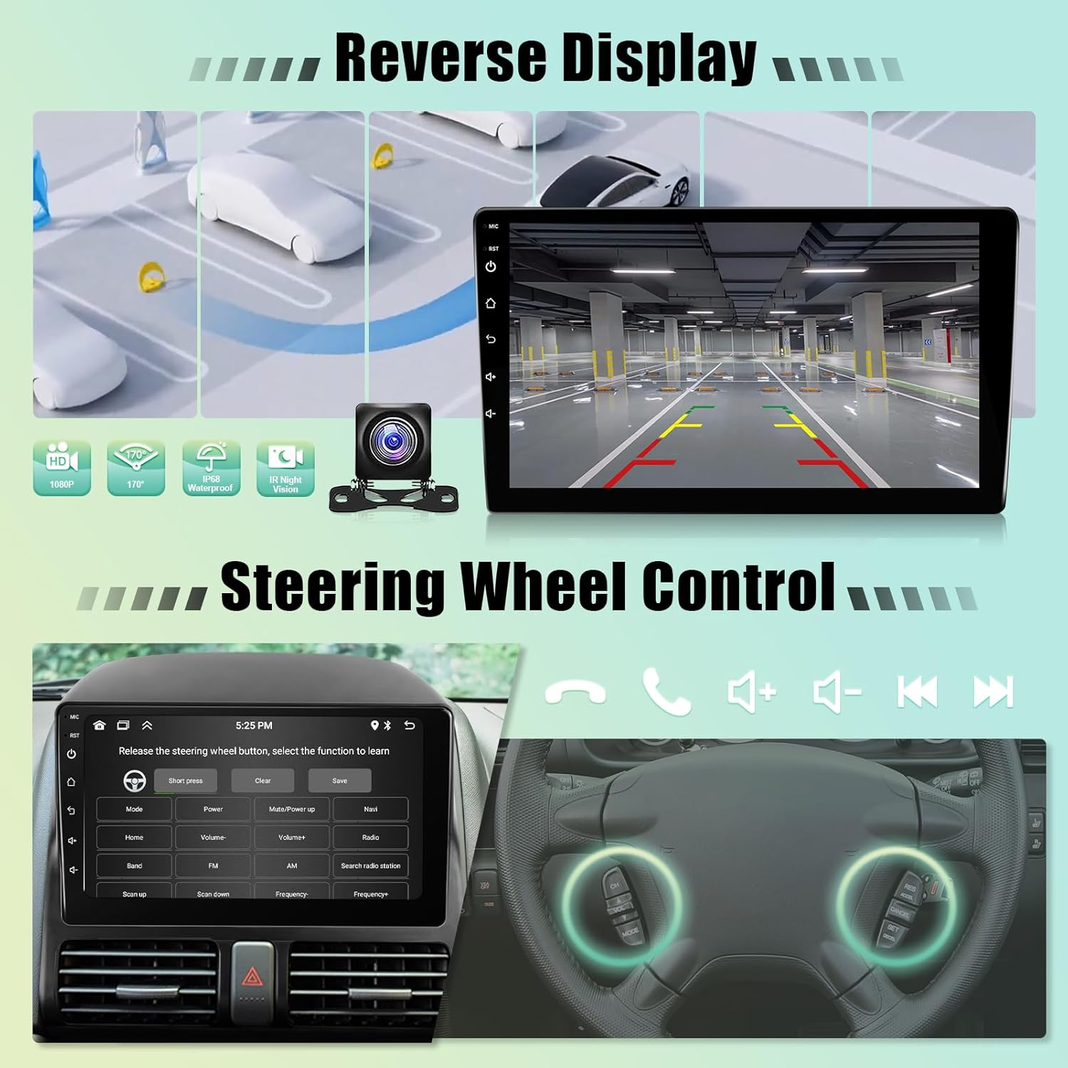 Leadfan Car Stereo Radio for Honda CRV 2002-2006 Wireless Apple Carplay Android Auto, 9 Inch IPS Touch Screen for CRV Android Head Unit Wifi GPS Navi/Bt/Mirror Link/Fm/Rear Camera+Swc/Split-Screen image number 5