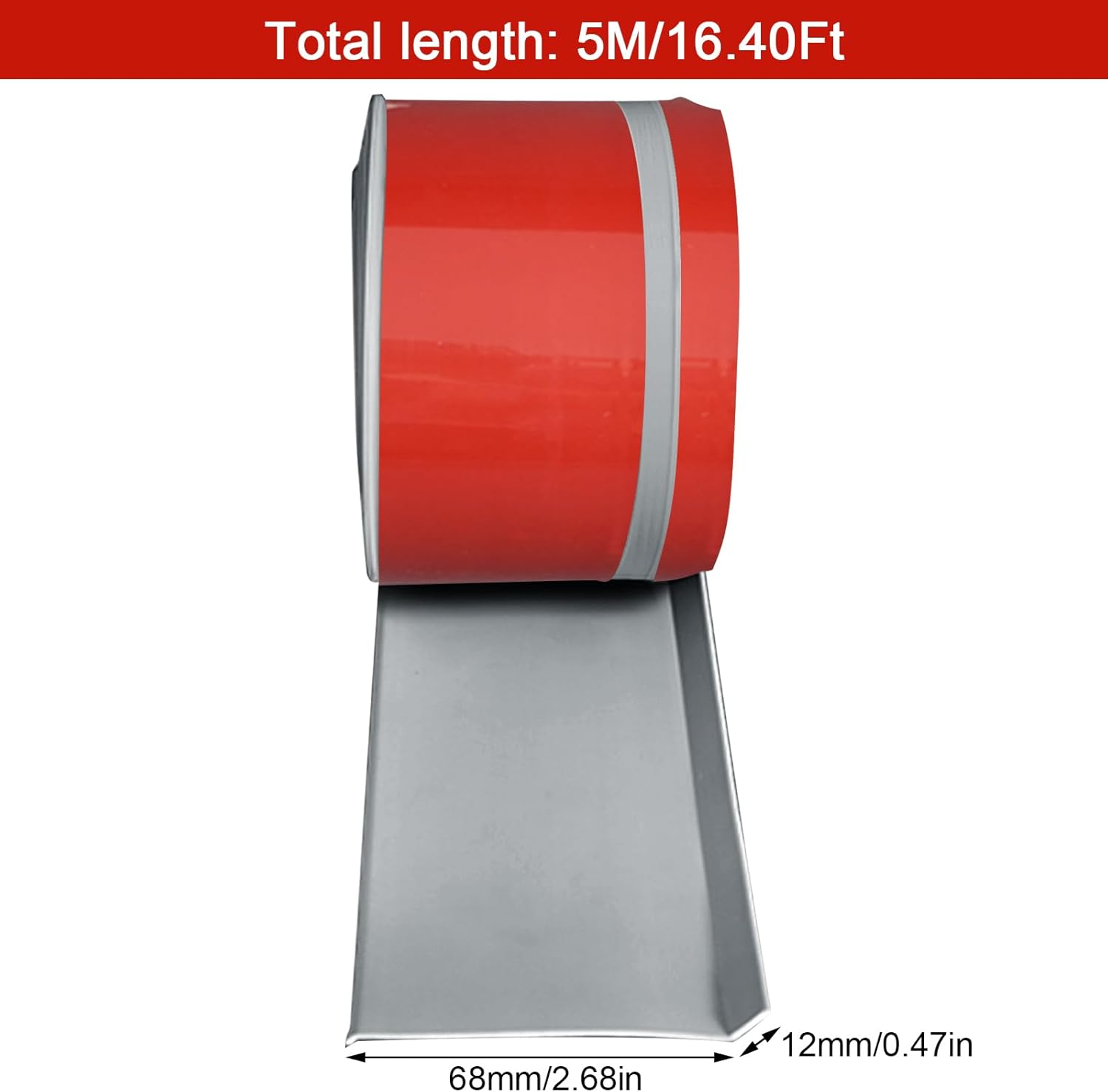 Self-Adhesive PVC Skirting Board - Soft, Flexible Folding Strip, DIY Waterproof Finishing Strip for Kitchen and Bathroom (Gray, 5M) image number 3