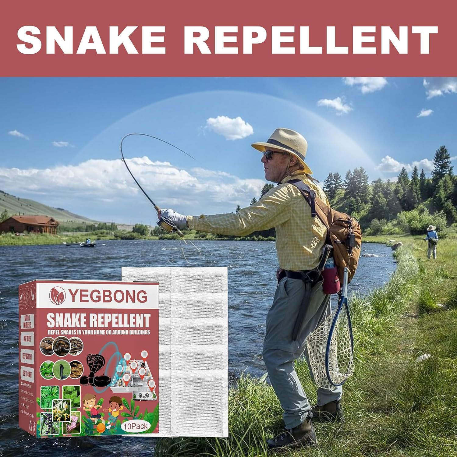 Snake Repellent,Insect Killer Outdoor Snake Repellent Repels Yard Snakes Pet Safe for Lawns, Gardens, Camping and Fishing Repels Snakes and Other Pests（10Pack） image number 5