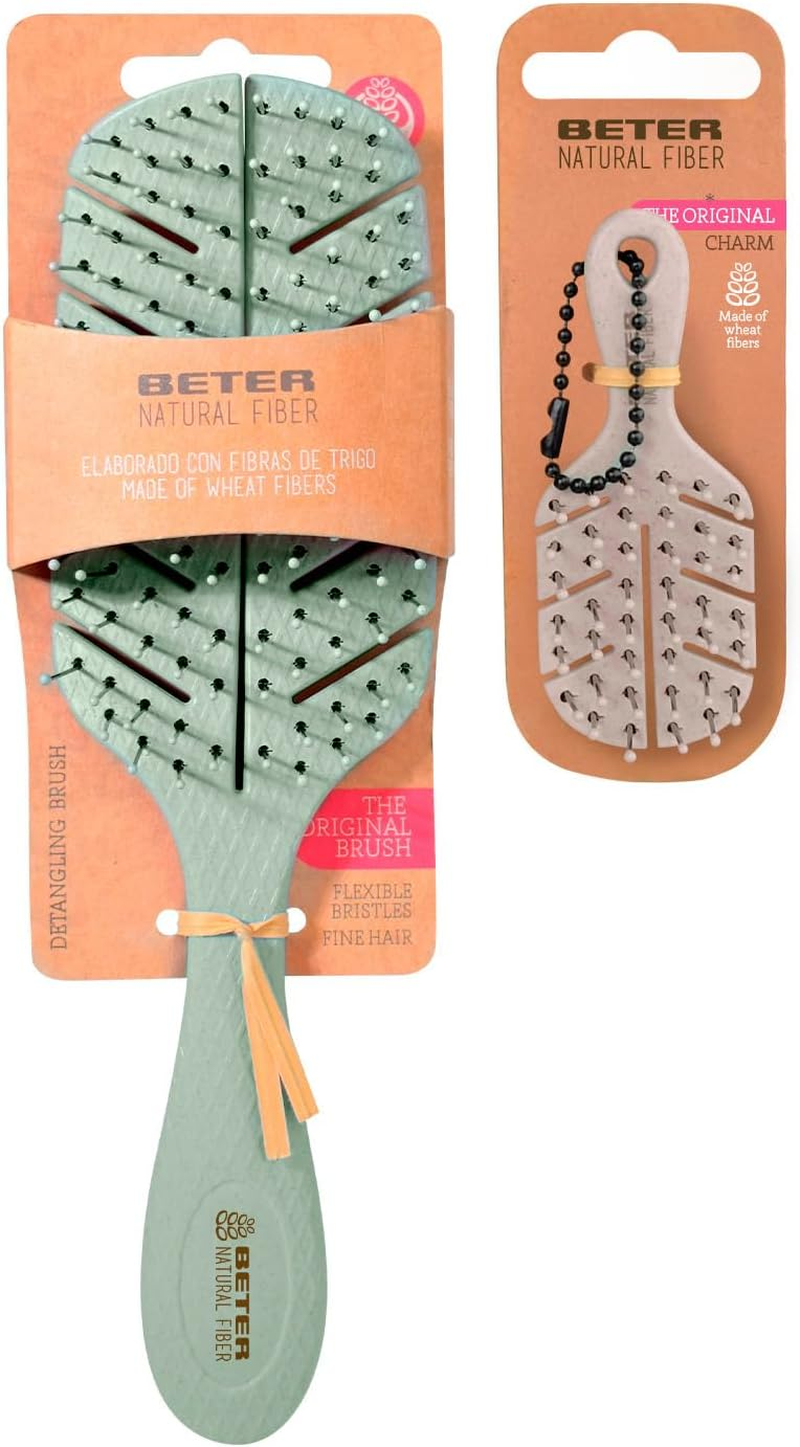 Beter - Natural Fiber Skeleton Anti-Pull Hairbrush + Charm Mini, Detangling, Anti-Tangle and Anti-Breakage, Eco-Friendly image number 4