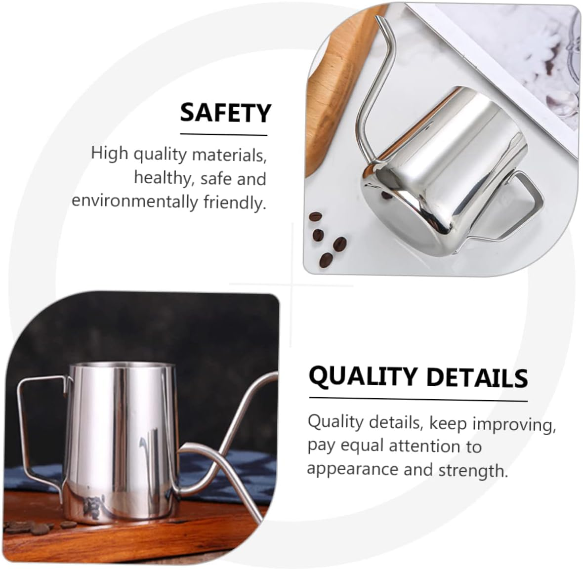 Stainless Steel Coffee Pot Long Spout Kettle 350Ml Household Tea Kettle for Drip Brewing and Espresso Making image number 3