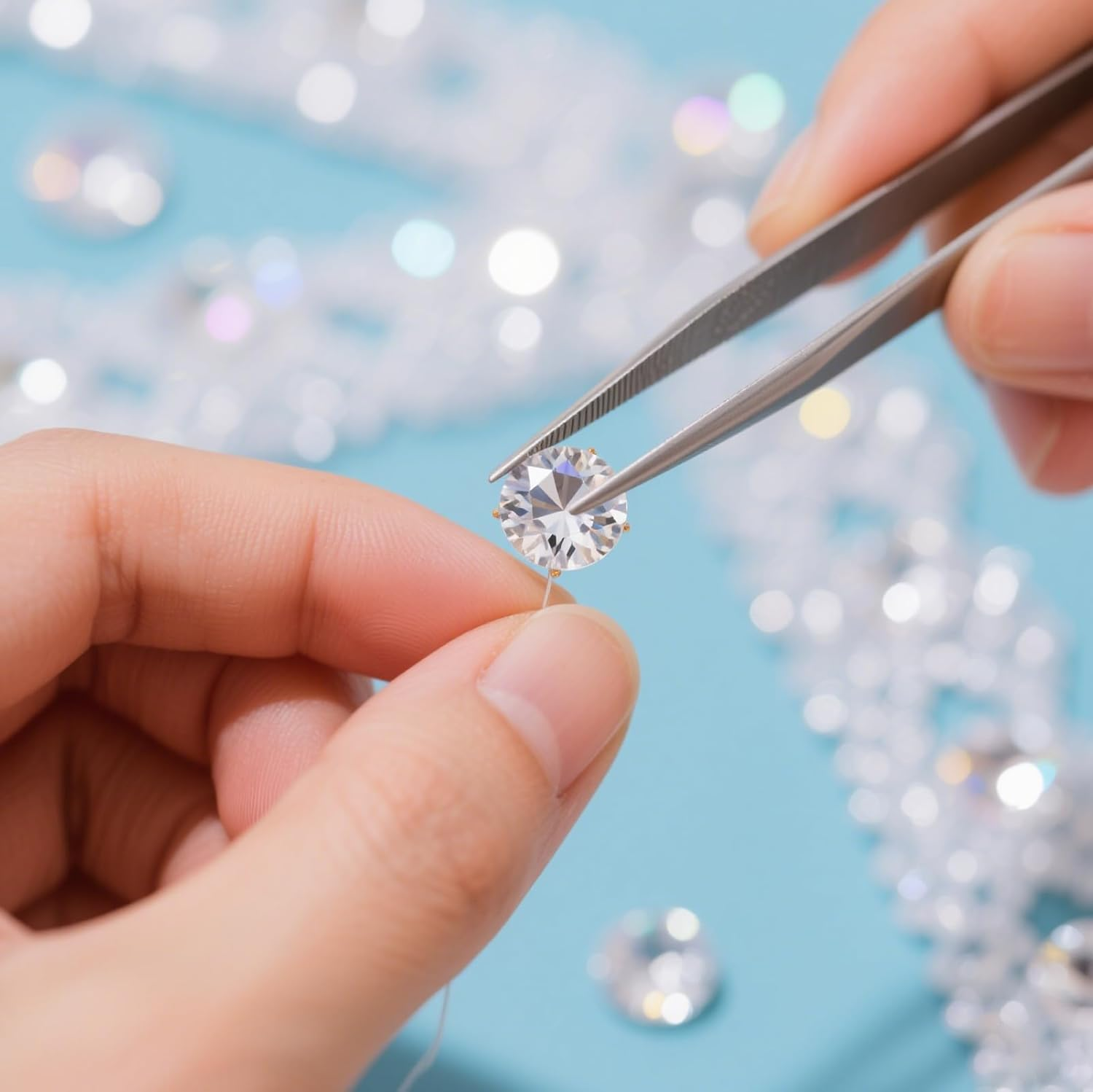 Nhgkju Pack of 100 Rhinestones for Textiles - Glitter Stones for Crafts, 4-30 Mm, Mixed Shapes, Perfect for DIY, Sewing & Decoration image number 4