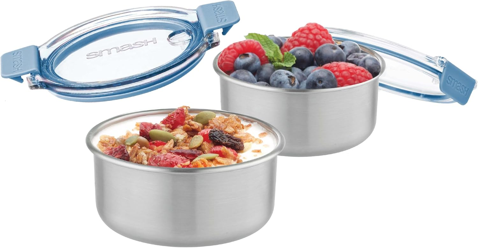 Smash Microwave Safe Stainless Steel Mini Dressing/Sauce Pots, Sage, 60 Ml Capacity (Pack of 3)