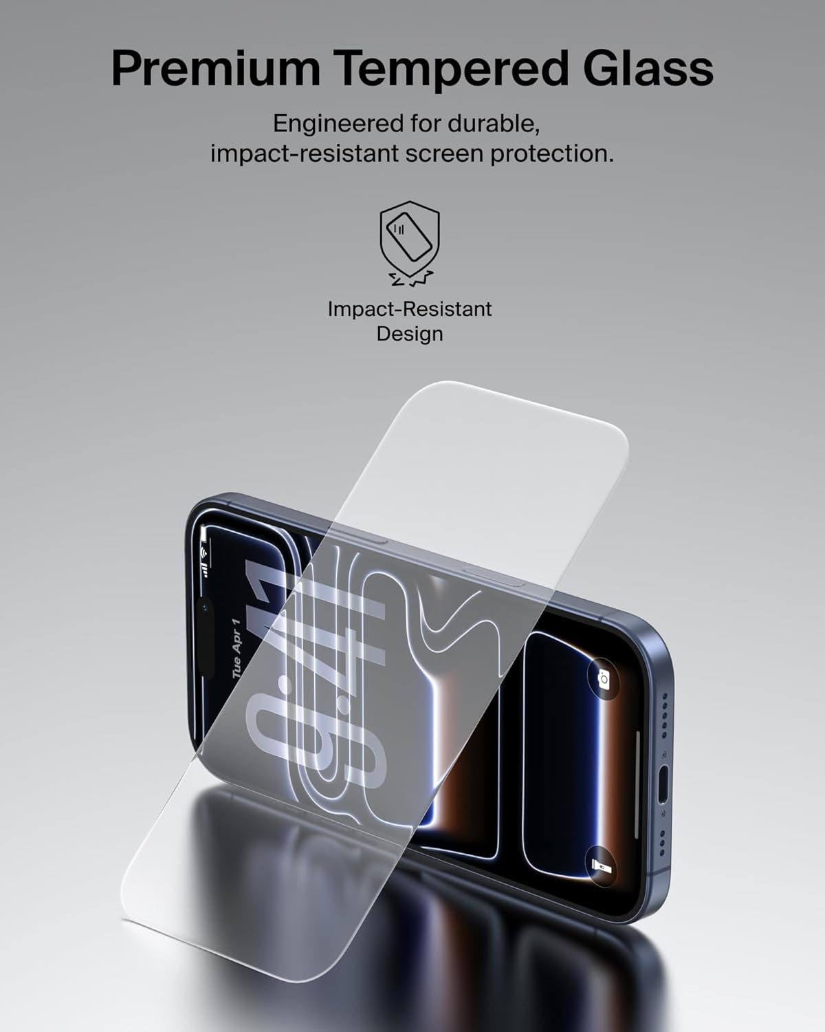 Belkin Screenforce Temperedglass Screen Protector for Iphone Pro Max Scratch-Resistant Impact Protection W/Included Easy Align Tray for Bubble Free Application - 2 Pack image number 6