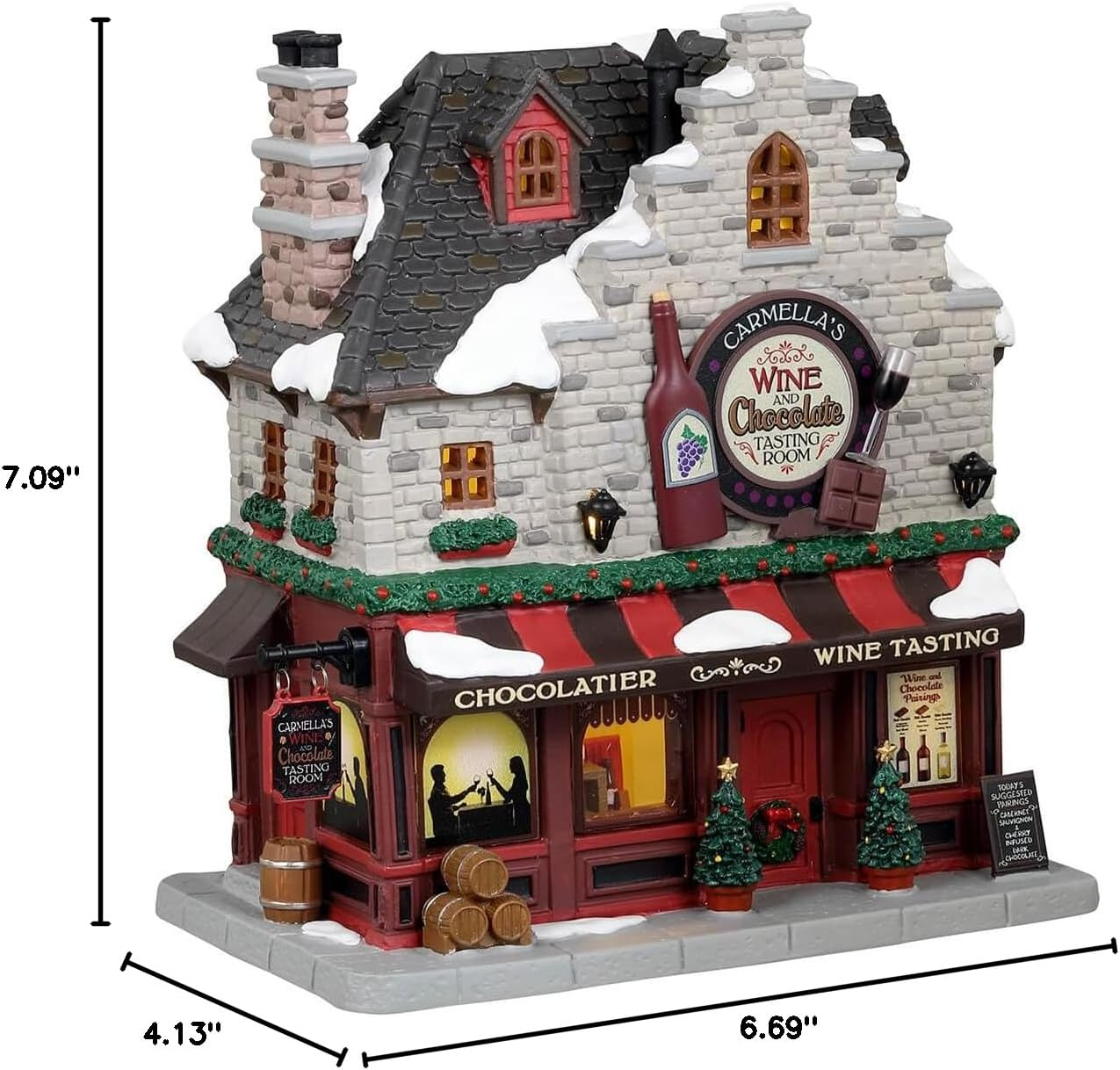 Lemax Christmas Village Carmellas Wine & Chocolate Tasting Room - 35062 image number 1