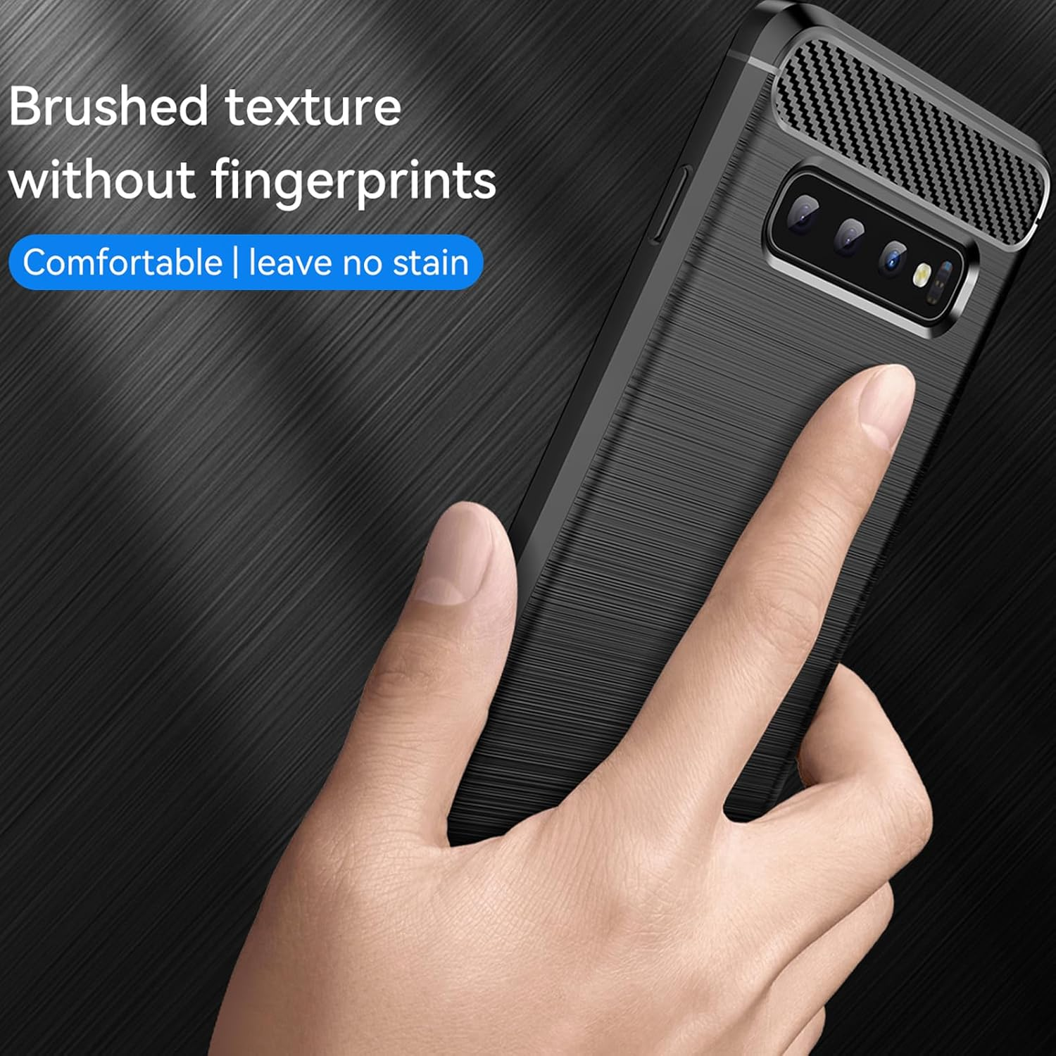 HEYUS for Samsung Galaxy S10 Case, Protective Carbon Fiber Case Cover Compatible with Samsung Galaxy S10 Lightweight Ultra Thin Slim image number 3