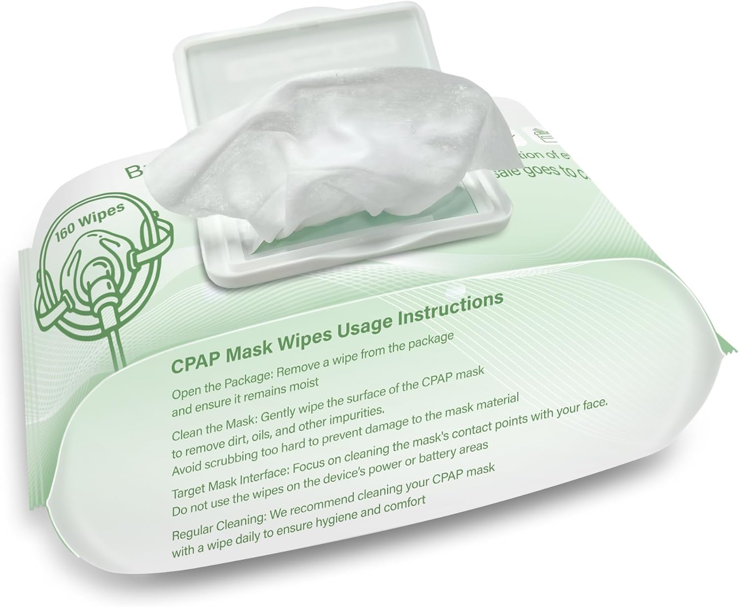 160 Count Unscented CPAP Mask Wipes for CPAP Supplies, Masks, Machine & Accessories Extra Large & Moist Cleaning Wipes for Cleaner, Travel, Nose Masks, Liners, Cushions, Hose Cleaner, Full Face image number 3