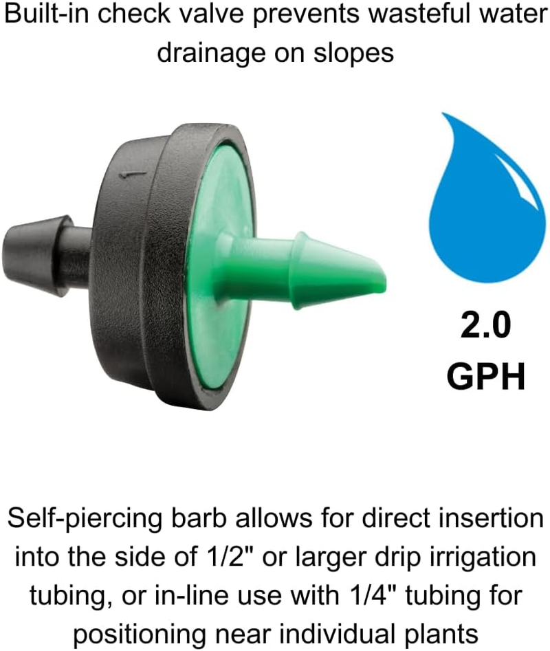 Rain Bird CVD2010PKXS Drip Irrigation Dripper/Emitter with Built-In Check Valve, 2 Gallon per Hour, 10-Pack image number 3