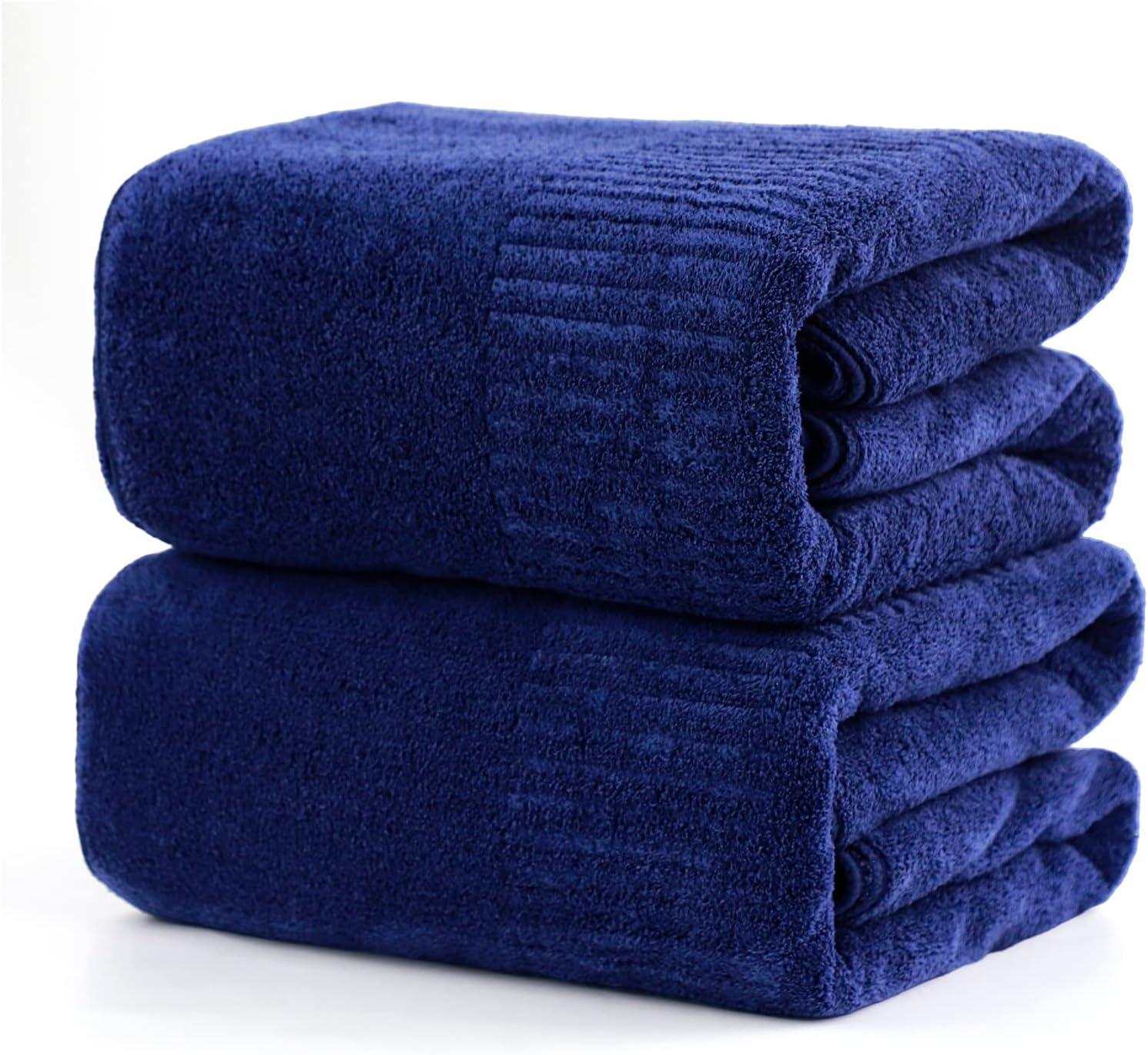 SEISSO Pack of 2 Bath Towel, Premium Bamboo Fibre Bath Sheets 90 X 160Cm, Super Soft, Highly Absorbent and Quick Dry Bath Sheet, Use for Hotel, Spa, Bathroom, Sports Towels, Yoga Towel, Dark Blue