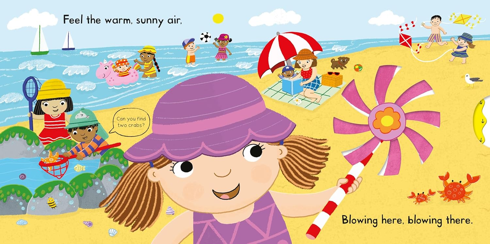 Busy Beach: a Push, Pull, Slide Book image number 2
