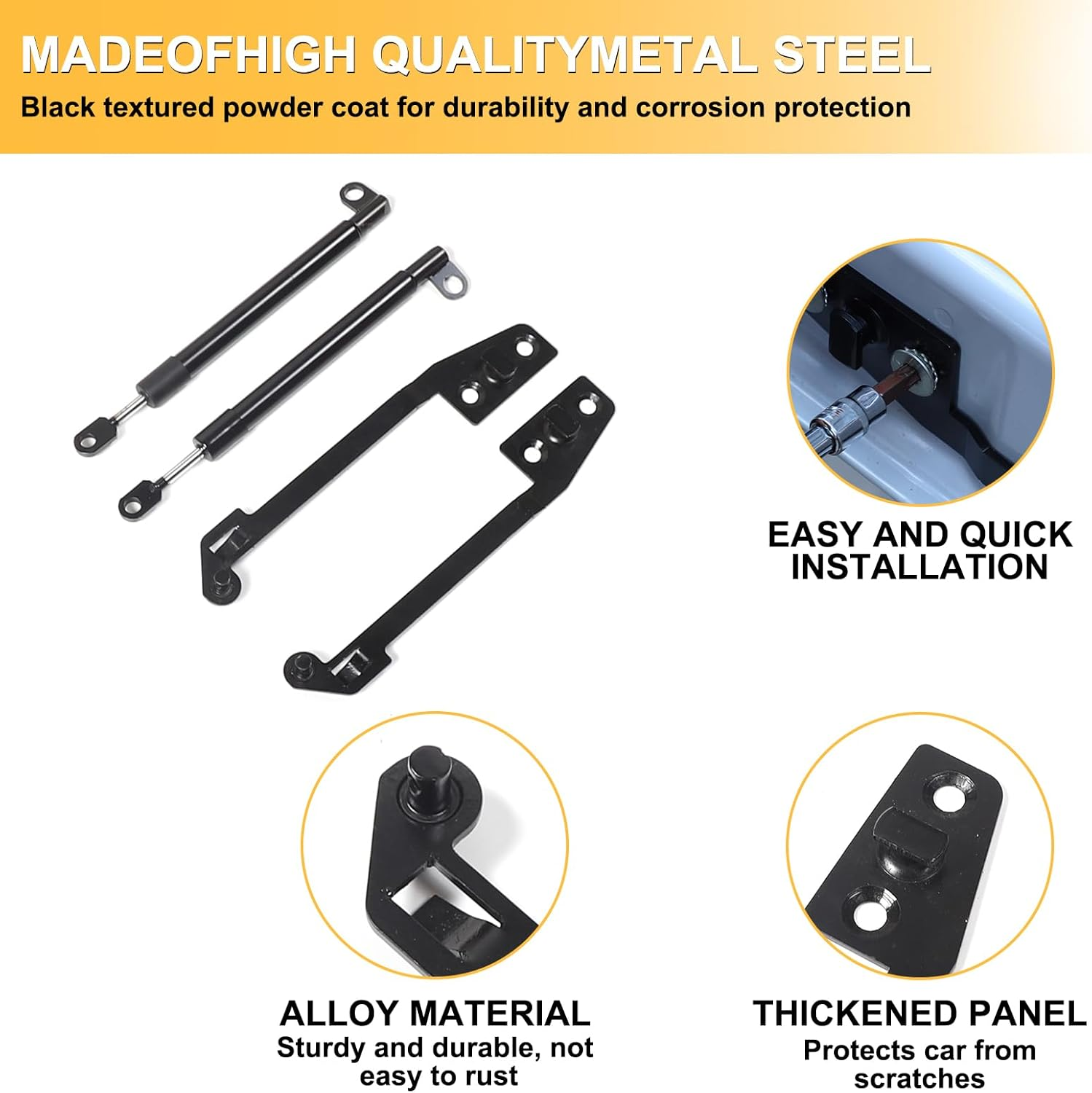 Yinaniutos Truck Tailgate Lift Assist Kit Compatible with Mitsubishi Triton 2015-2022 Accessories, Tailgate Lift Support Gas Spring Prop Rod, Carbon Steel image number 2