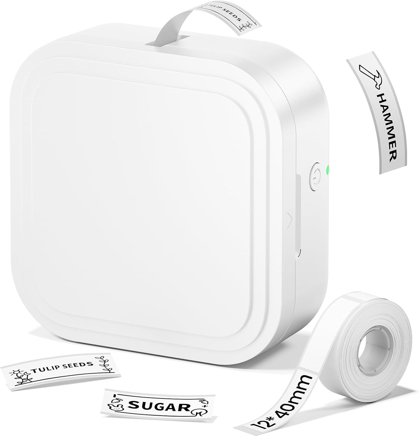 Label Makers - D32 Label Maker Machine with Tape, Label Printer Wireless Labeler Machine with Bluetooth, Mini Label Maker for Phone & Tablet, Portable Label Printer for Home, School, Office (White)