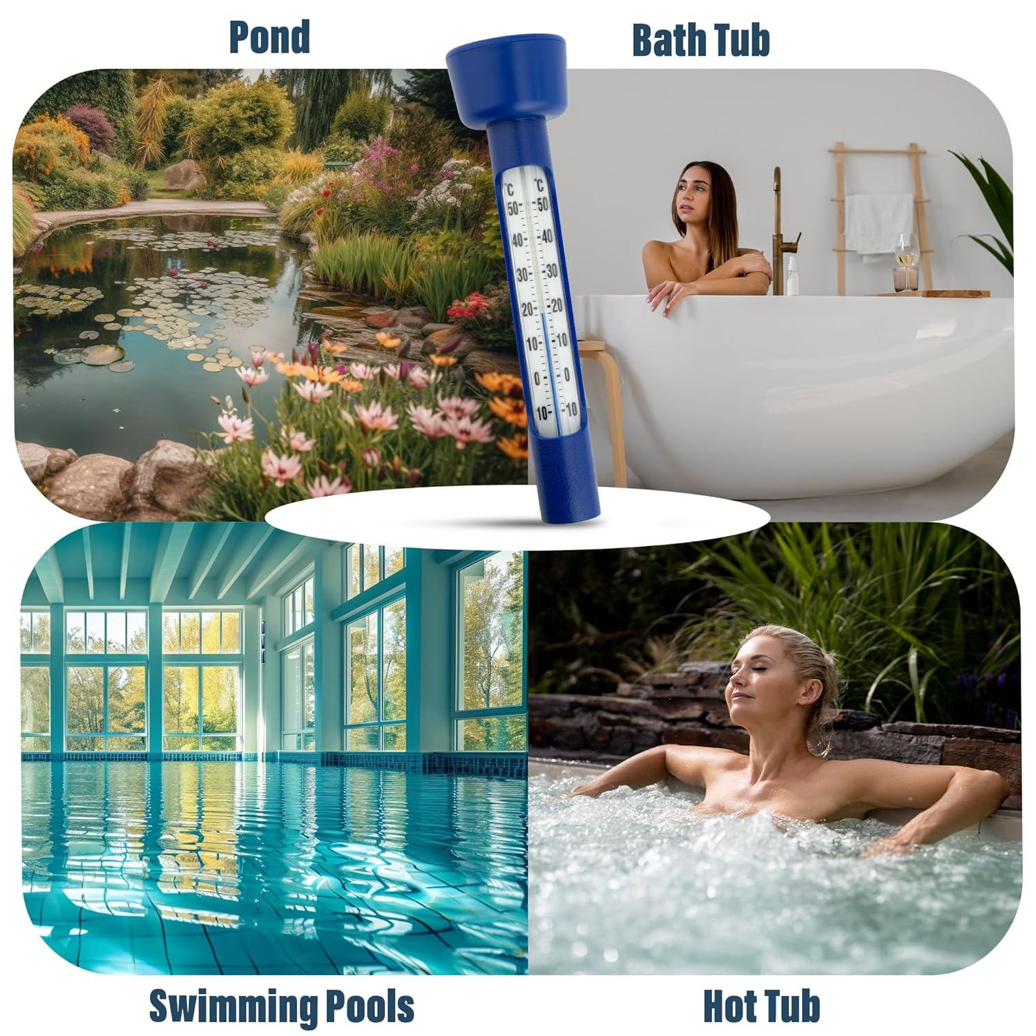 Swimming Pool Thermometer Easy to Read Water Temperature Thermometer for Ice Bath Cold Plunge Spa Pool Hot Tub Accessories Wild Swimming image number 4