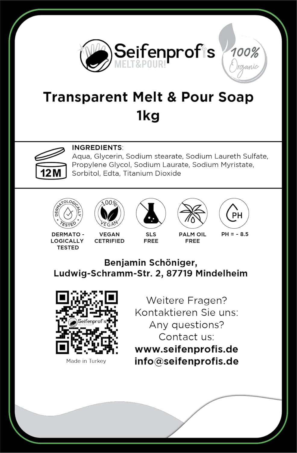 Glycerine Soap Raw Soap Base, Transparent/White (Sls-Free) (1 Kg Transparent) image number 4