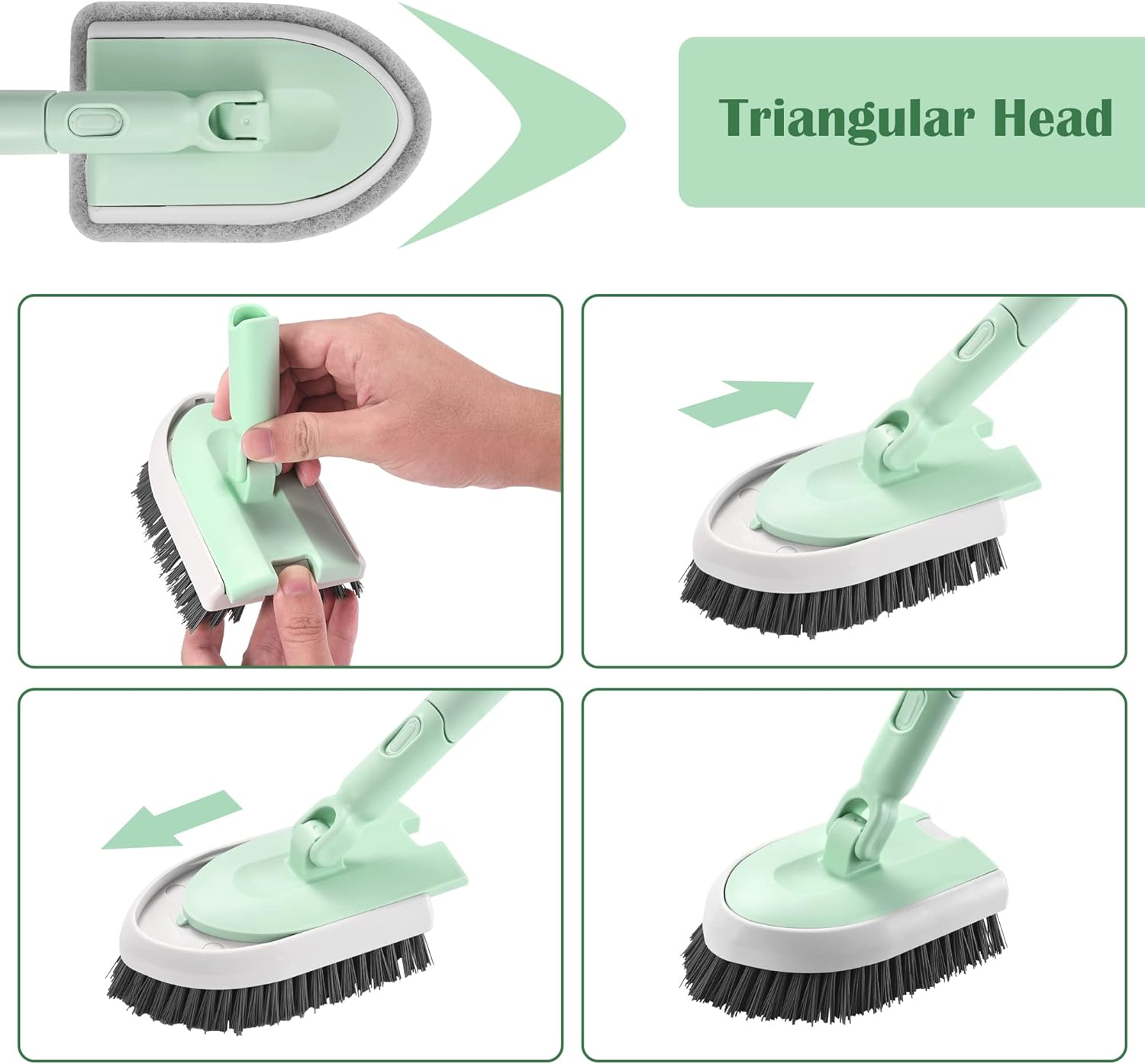 DALIPER Shower Scrubber with Long Handle for Cleaning, 2 in 1 Tub and Tile Scrubber, Interchangeable Scrub Brush Attachment for Cleaning Bathroom Bathtub Floor Wall image number 5