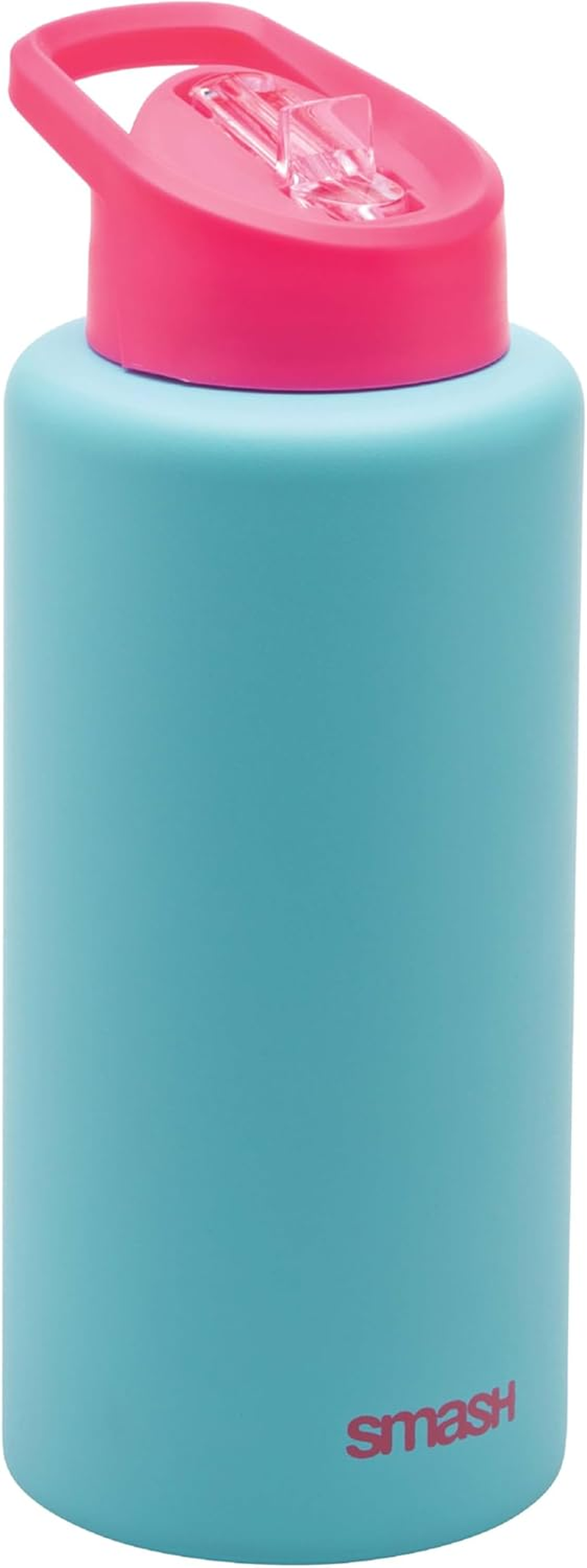 Smash Stainless Steel Drink Bottle with Flip Top Lid and Straw - Butterfly 750Ml Purple