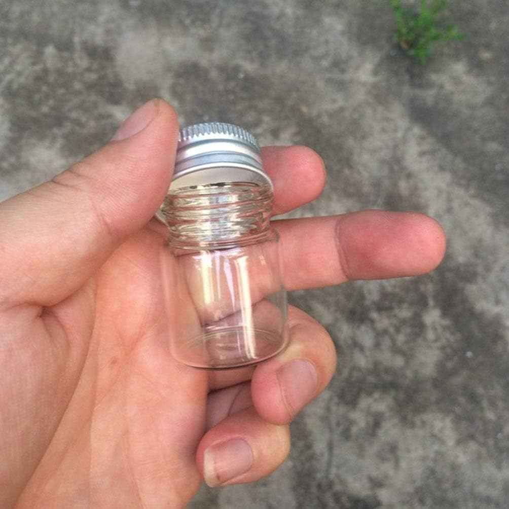 12 Pcs Empty Clear Glass Bottles with Screw Aluminum Cap Mini Container Jars for Essential Oil Powders Cream Ointments Grease Cosmetic Makeup Sample(15Ml) image number 3