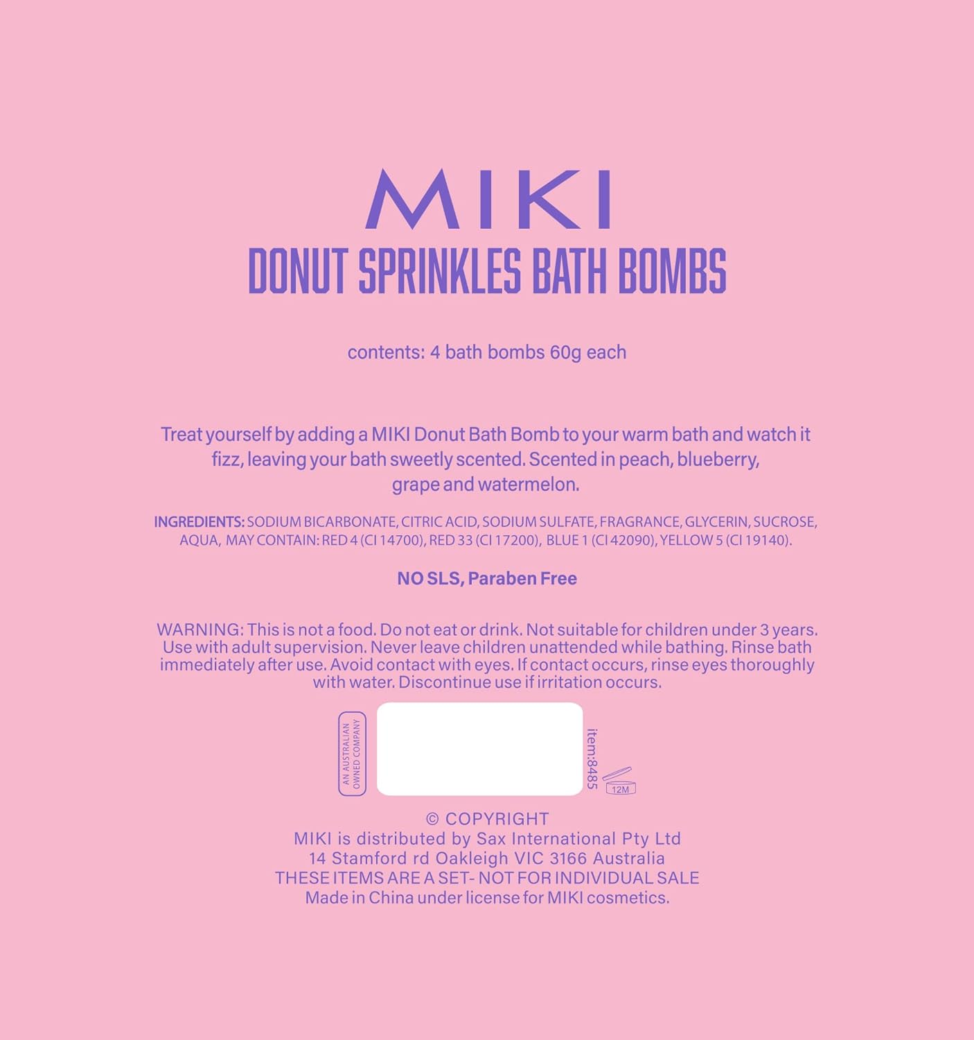 MIKI Donut Sprinkles Bath Bomb Set image number 1