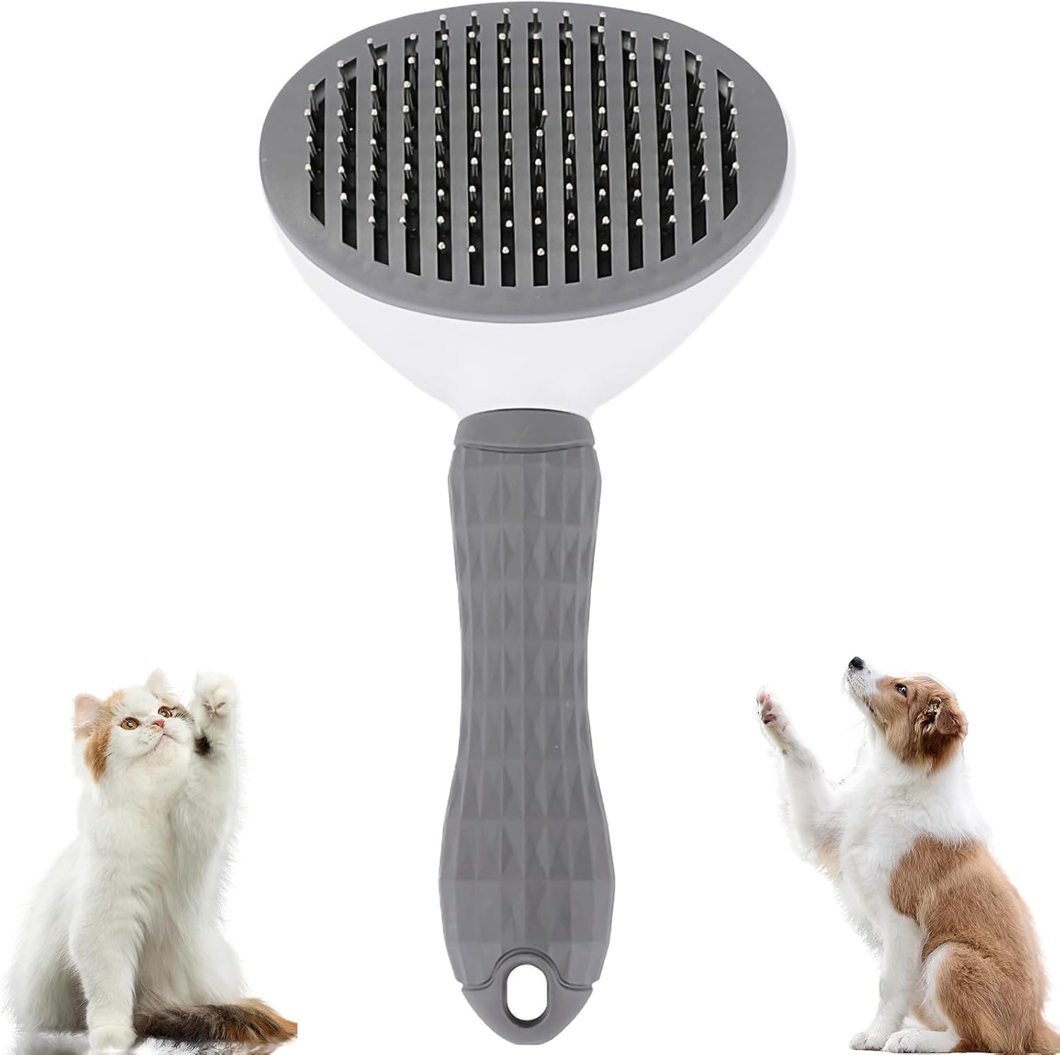 Cat Brush for Shedding and Grooming, Self Cleaning Slicker Brushes for Dogs and Cats Grooming Brush Tool, Bath Brush Hair Grooming Comb Hair Slicker Brush, Cats Dogs Brush Massage-Self Cleaning image number 2