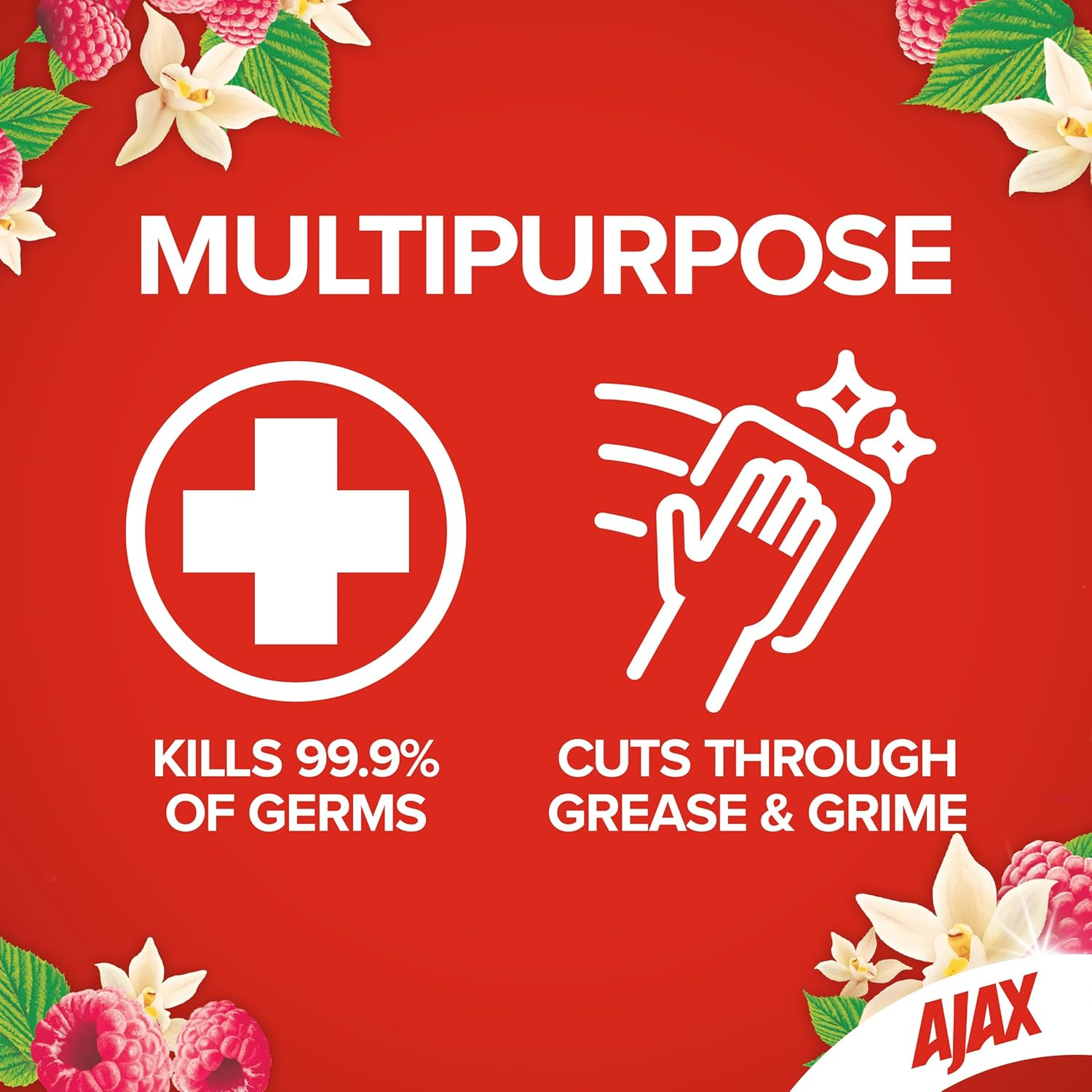 Ajax Spray N' Wipe Multi-Purpose Cleaner Trigger, 475Ml, Vanilla and Berries Surface Spray, Household Grade image number 3