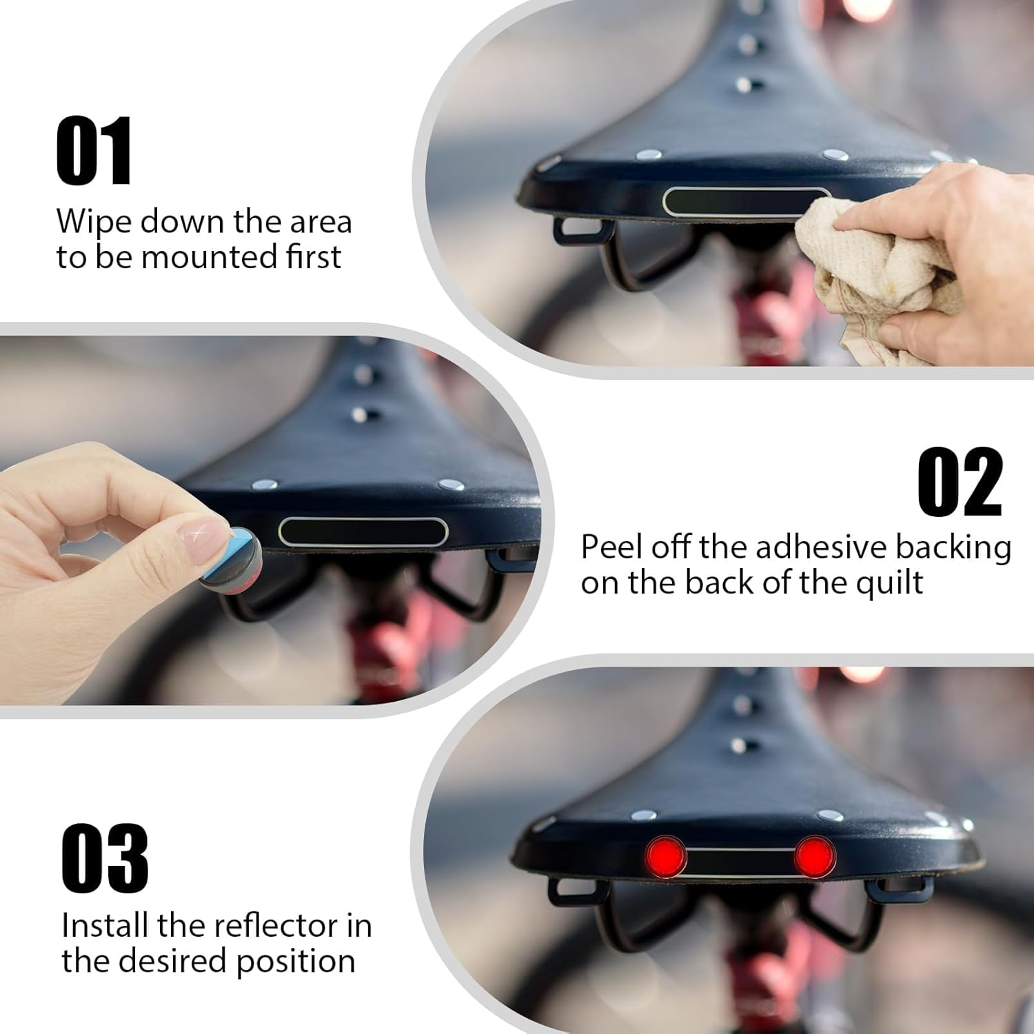 8 Pack Small round Rear Red Reflectors, 20 Mm Self Adhesive Circular License Plate Safety Reflector Stick-On Toolless Mini Number Plate Reflectors for Motorcycle Electric Vehicle Bicycle Fenders image number 2