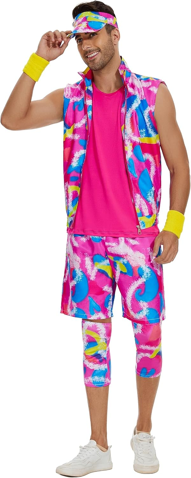 Saxcdyi 80S Workout Costume Outfit Accessories Set 2023 Movie Halloween Cosplay Suit Oufits for Men Women image number 3