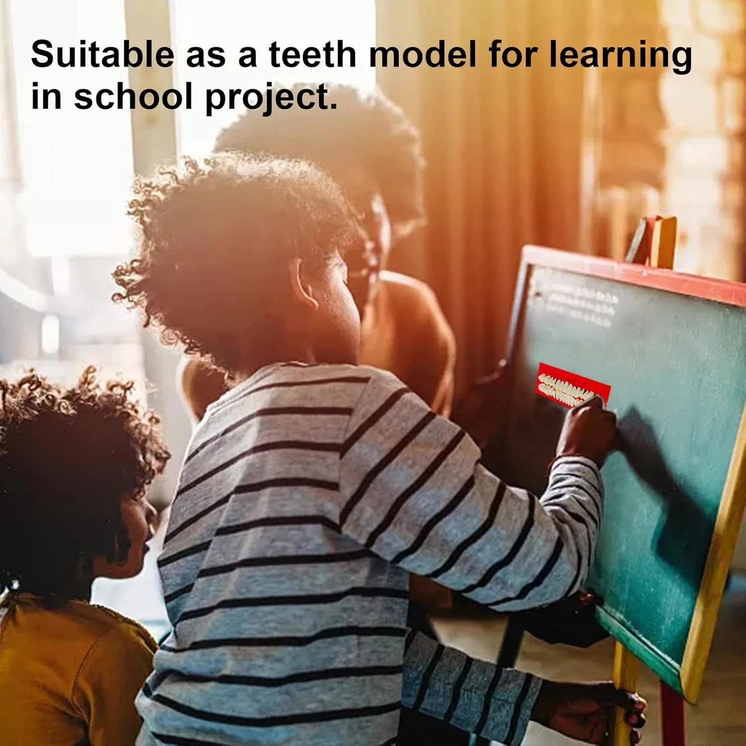 Fake Teeth Set 112 PCS False Teeth Acrylic Resin Dentures Upper and Lower Synthetic Resin Teeth for DIY Halloween Costume Crafts, 4 Complete Sets, 23 A2, Fengea image number 3