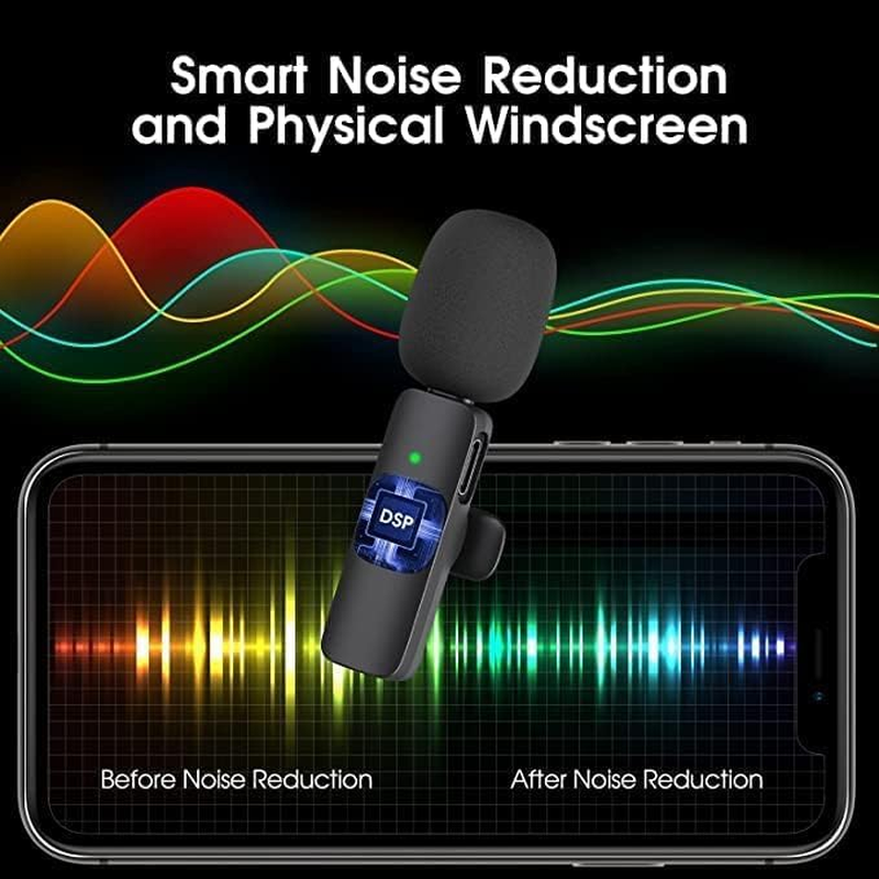 2 in 1 Wireless Lavalier Microphone for Iphone Ipad, Plug-Play Wireless Mic for Recording, Live Stream, Youtube, Tiktok, Facebook, Noise Reduction Auto-Sync for Ios/Android (Ios)&hellip; image number 2