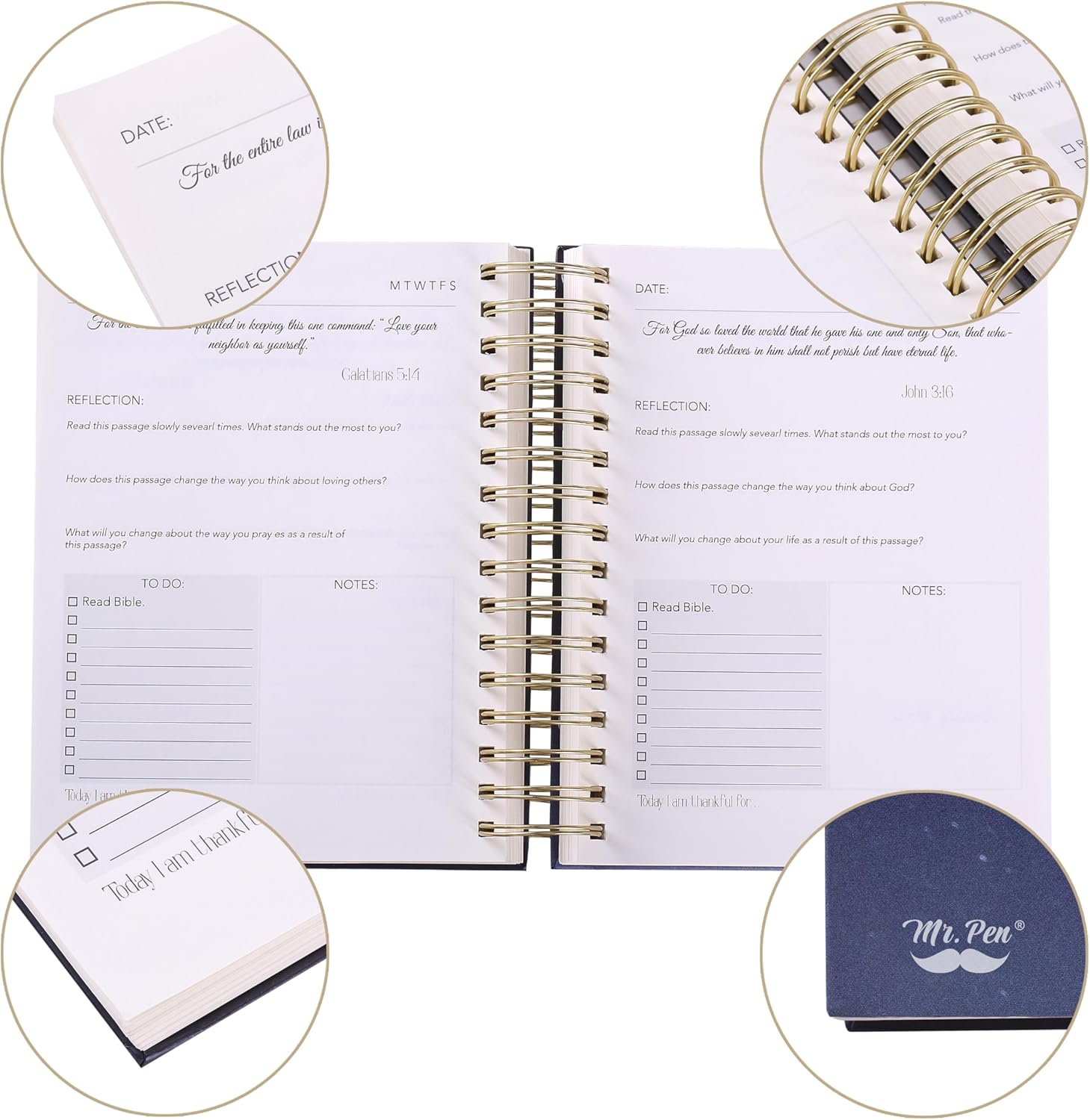 Mr. Pen- Christian Planner, 365 Pages, Daily Bible Journal, Prayer and Bible Study Journal, Devotional, Religious Gifts, Write the Word, Christian Gift image number 3