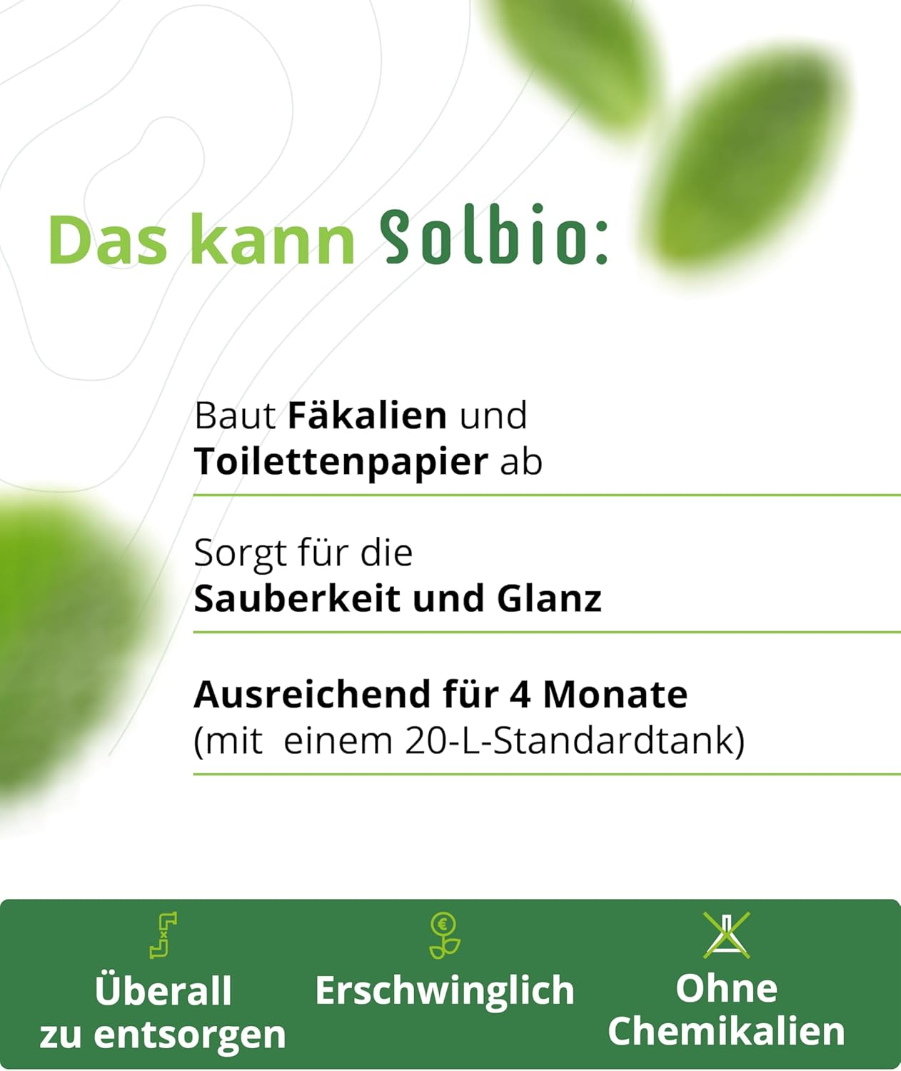 Solbio Original XL &ndash; 1.6 L Sanitary Fluid &ndash; Ecological Sanitary Additive for Camping Toilet &ndash; 40 Doses image number 1