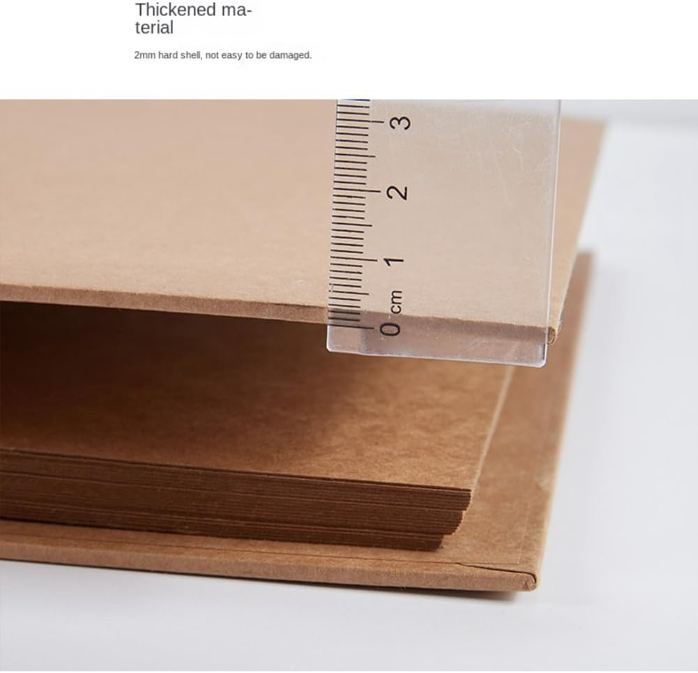 Shusmda 2Pcs A5 Kraft Paper Refillable Ring Binder with 2 Rings, Brown image number 5