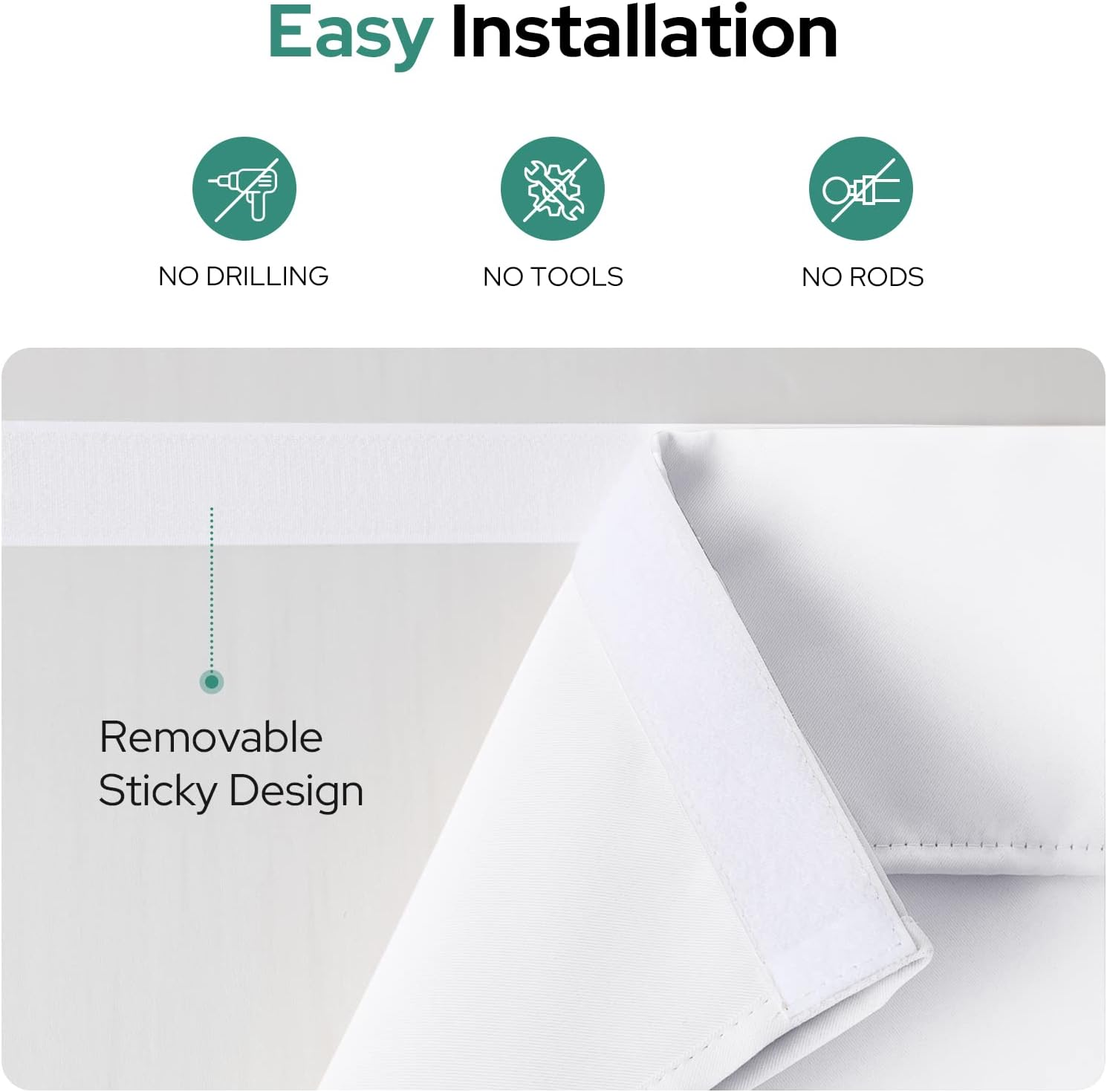 HOMEIDEAS Pure White French Door Curtains, 26 X 40 Inch, 1 Panel, Unlined, Velvet Blend, Tie Top, Indoor, Hallway image number 5