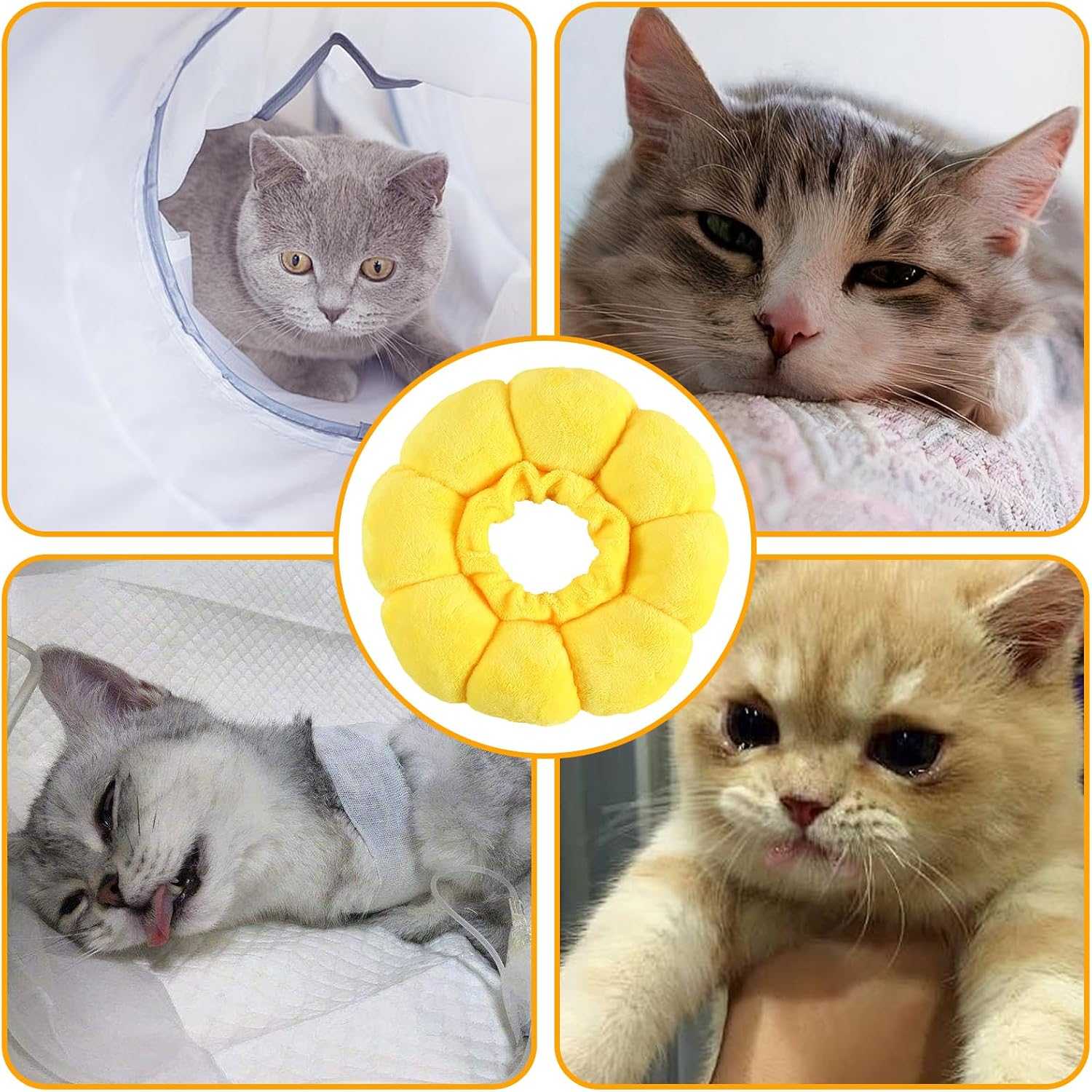 Cat Collar, Soft for Collar, Elizabethan Collar, Cat Collar, Cat Adjustable Elizabethan Collar, Pets Scratching after Surgery Protection, Dog Collar image number 1