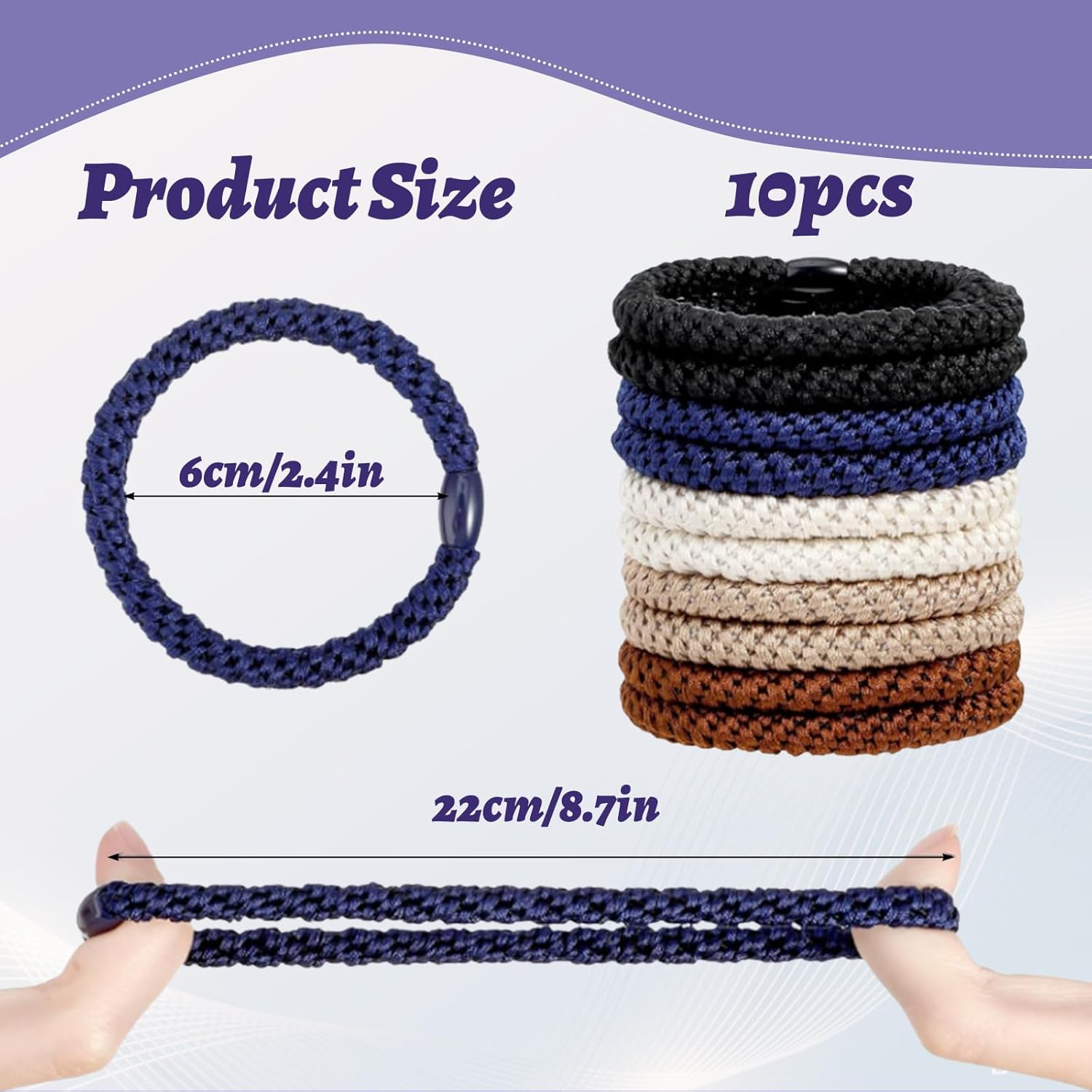 Xanthelle Hair Ties for Men, 10 Pack Hair Bands & Ponytail Holders, Braided Hair Ties with Beads, Hair Tie Bracelet for Men & Women, Kknekki Style image number 4
