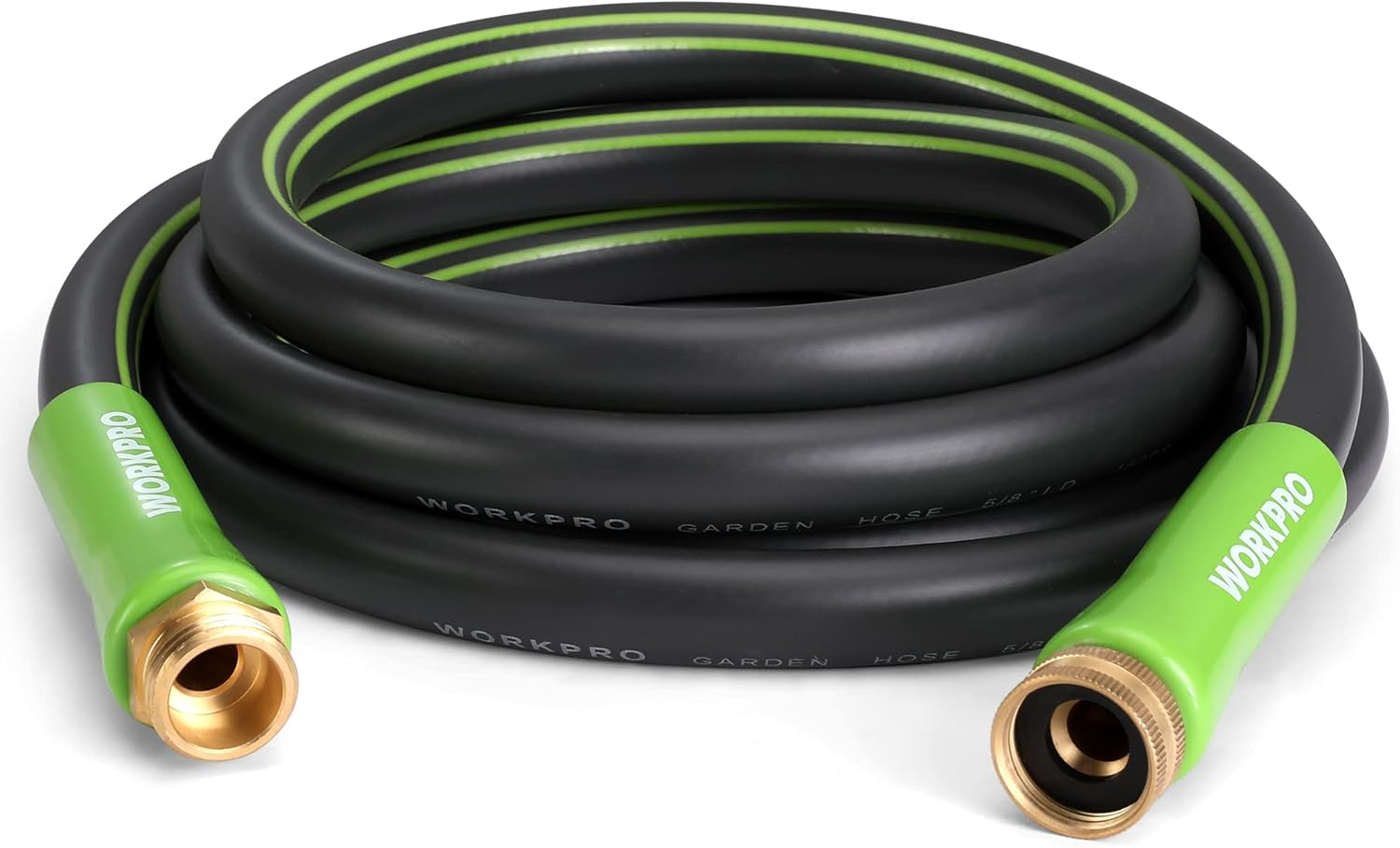WORKPRO Garden Hose 1.59Cm X 3M, Heavy Duty, Flexible, Lightweight Water Hose with 360&deg; Rotation Handle, 3/4" GHT Solid Brass Fittings, for Outdoor, Lawn, Garden & Yard, Car Wash image number 2