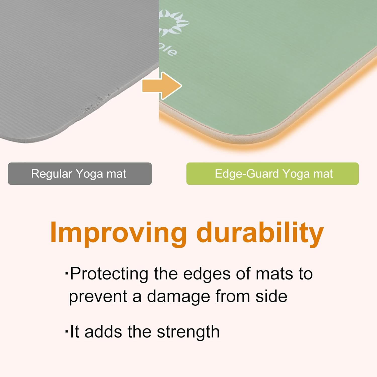 Prime Edge Guard Yoga Mat, 0.4 Inches (10 Mm), Earth Brown/Gray, Sage Green/Beige, Training, Muscle Training, Pilates, Carrying Band Included - Earth Brown/Grey image number 2