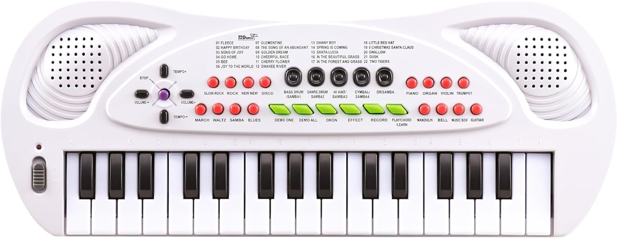 Concerto 32 Keys Keyboard Piano, Mini Portable Electronic Keyboard Musical Toys Beginners 3-8 Years Old Girls Boys (White)
