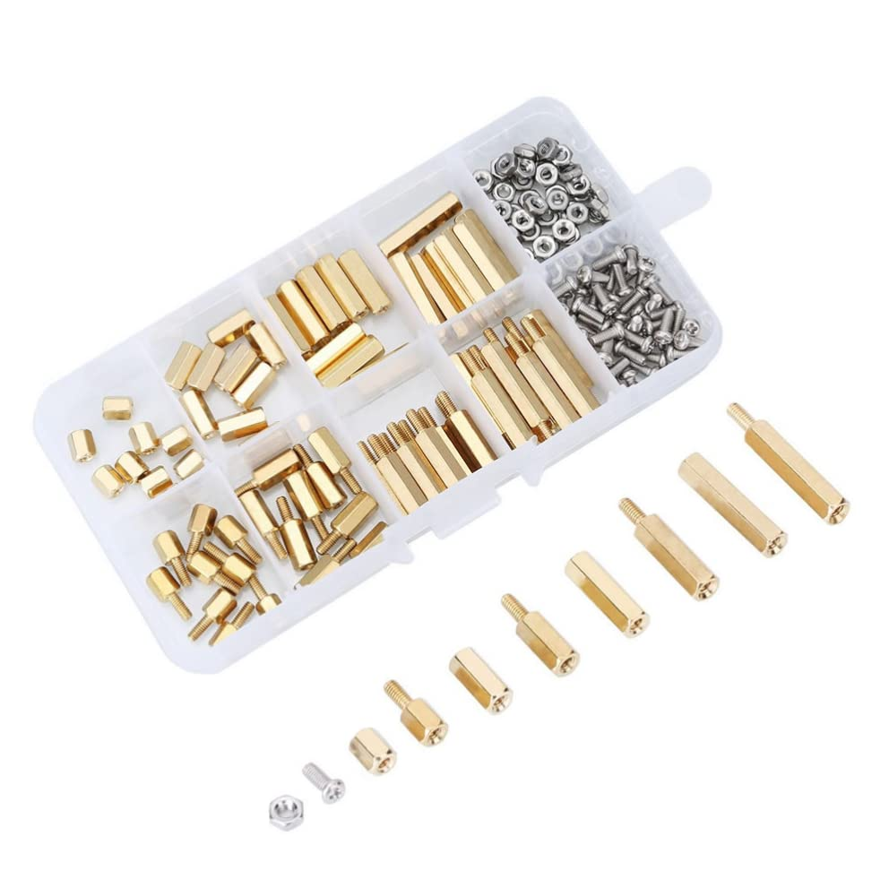 180Pcs M2.5 Standoff Kit - Male Female Hex Brass Spacer Screw Nut Assortment for PCB FPV Board image number 6