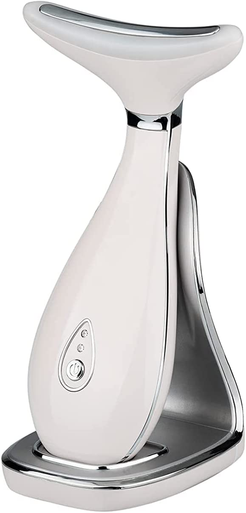 VRAIKO Lily Neck Face Massager, Face Sculpting Tool, Skin Rejuvenation Device with Thermal, Triple Action LED and Vibration, for Anti-Aging, Lifting and Tightening (Pearl White)